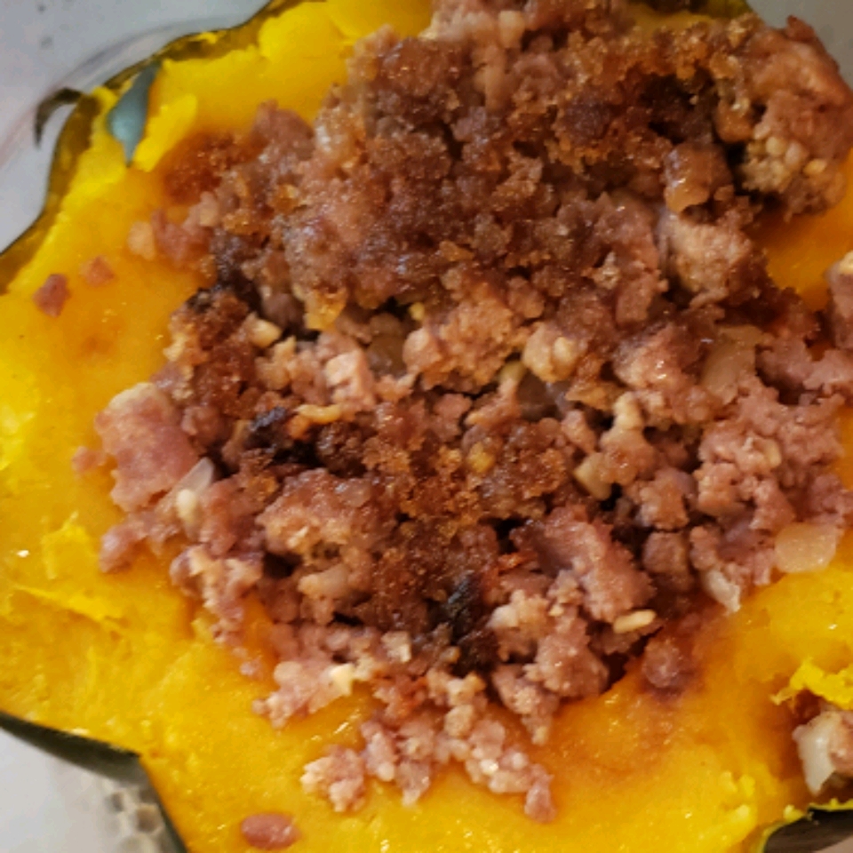 Acorn Squash with Sweet Spicy Sausage