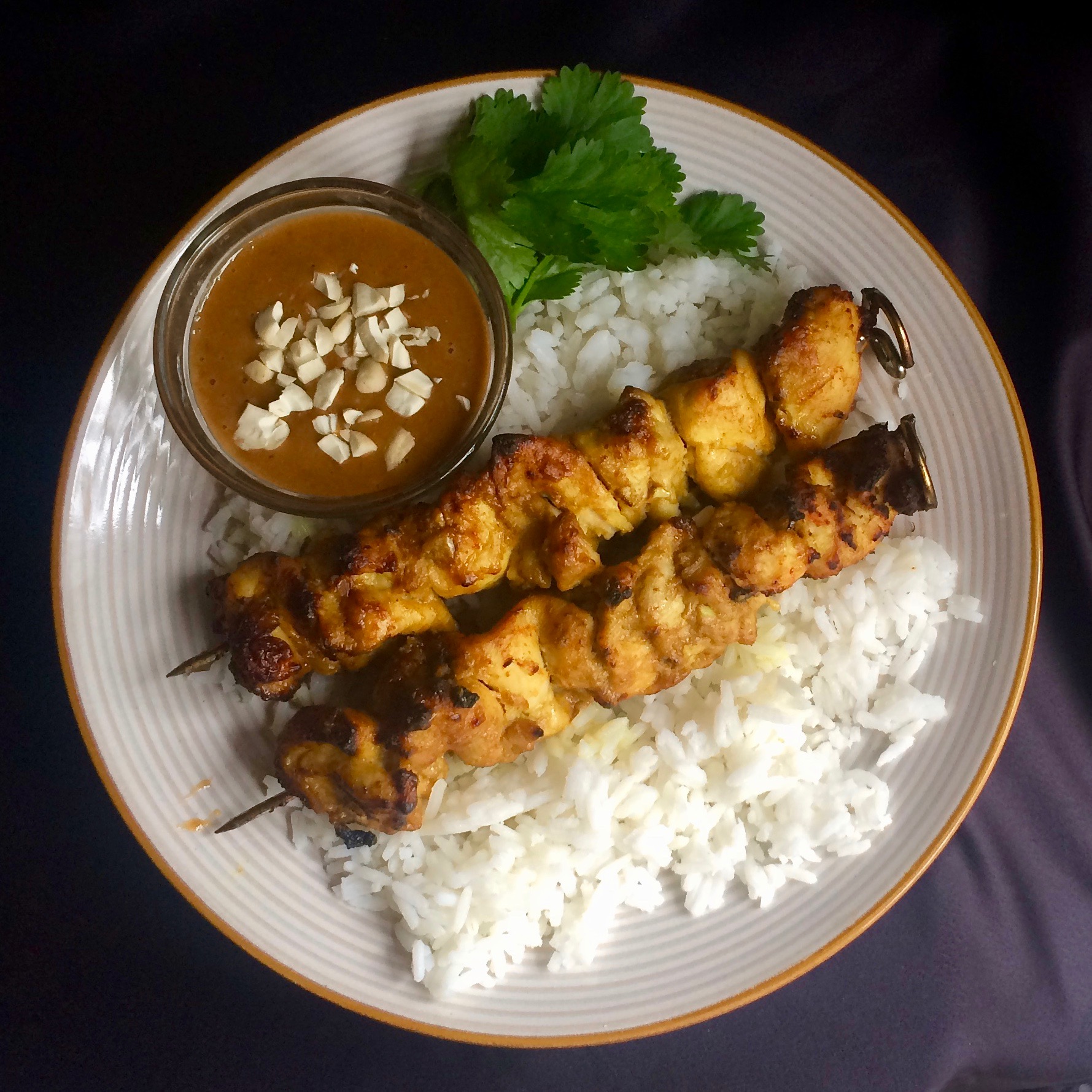 Air Fryer Chicken Satay with Dipping Sauce