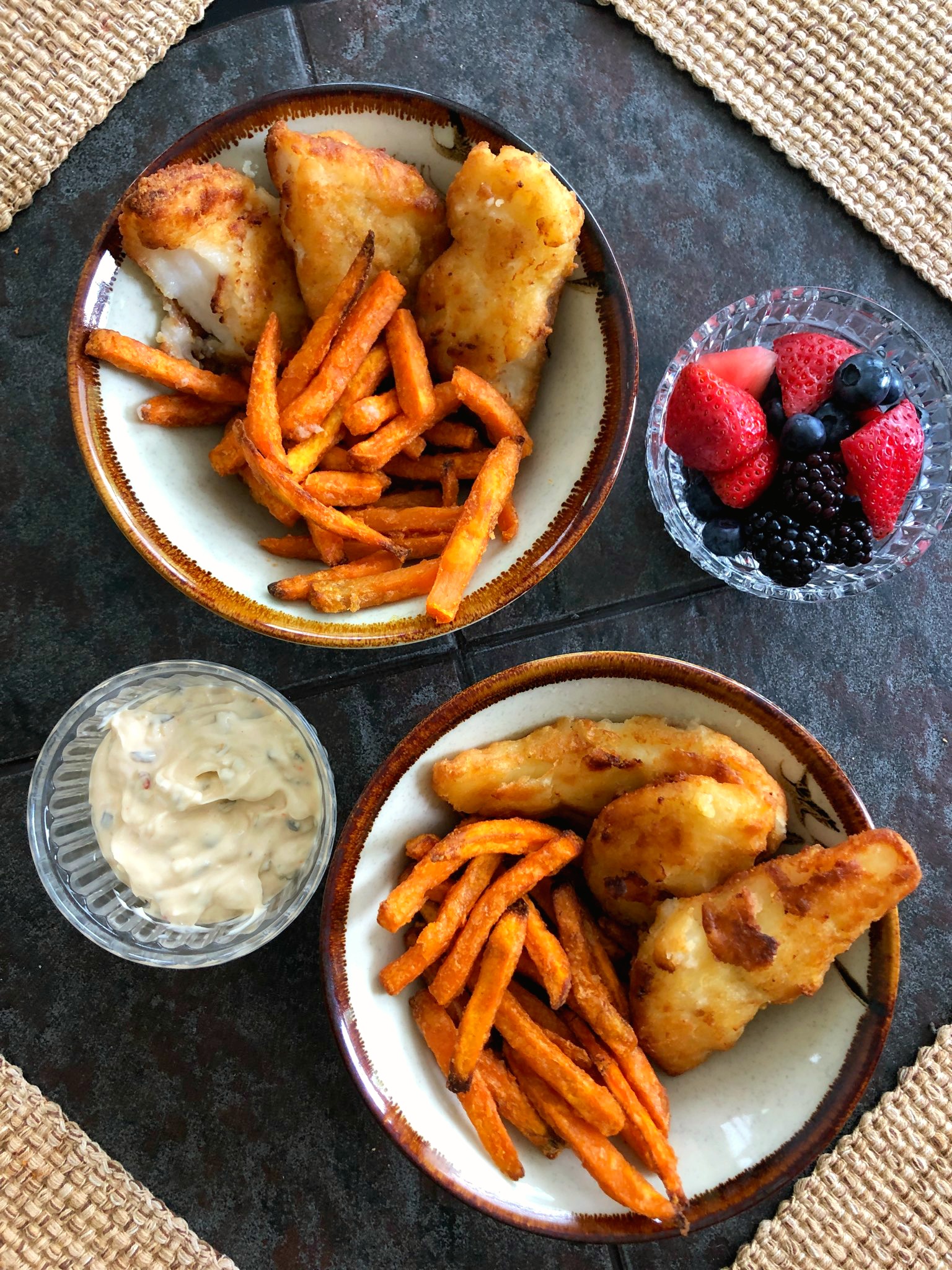 Air Fryer Fish and Sweet Potato Chips