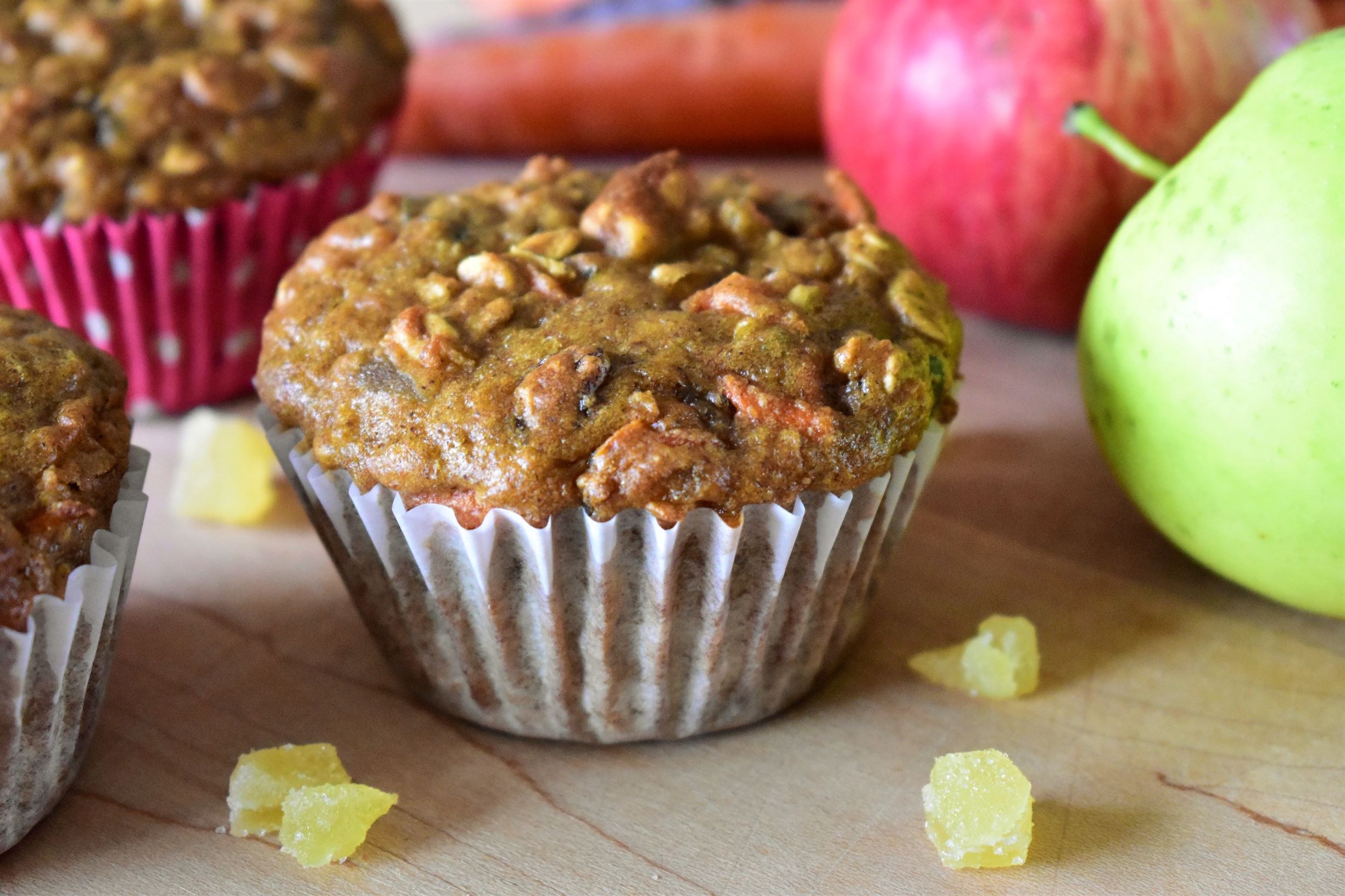 Apple, Carrot, and Ginger Muffins