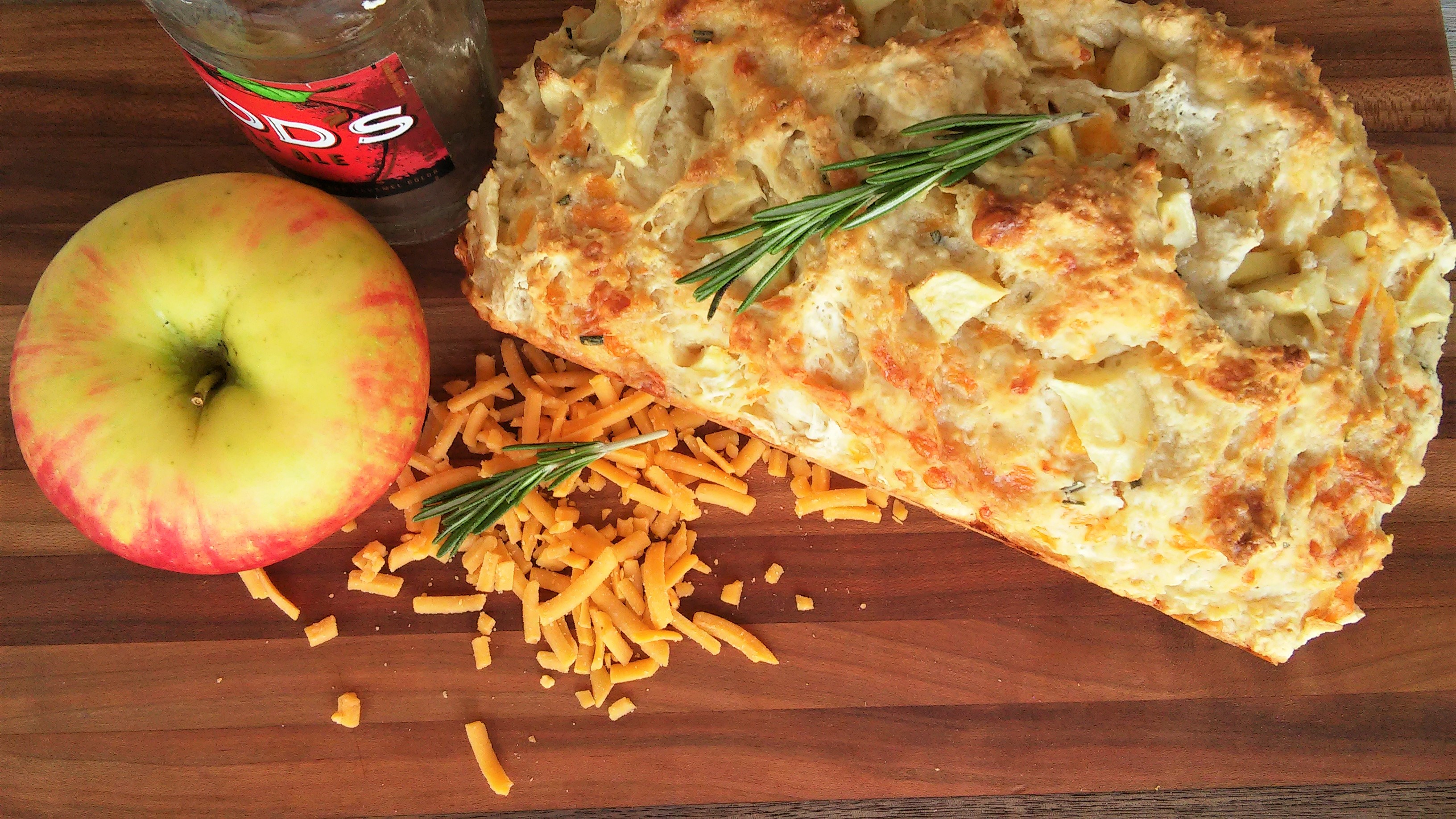 Apple, Cheddar, and Rosemary Beer Bread