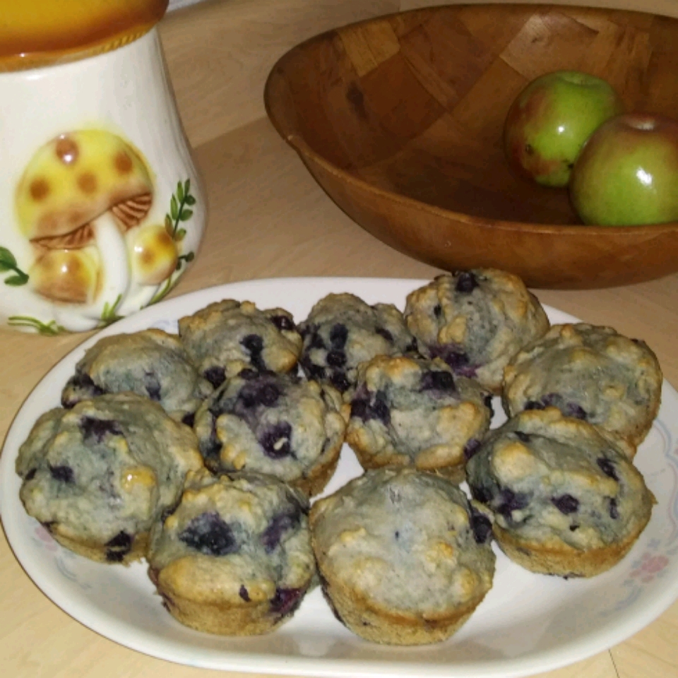 Applesauce Wheat Blueberry Muffins