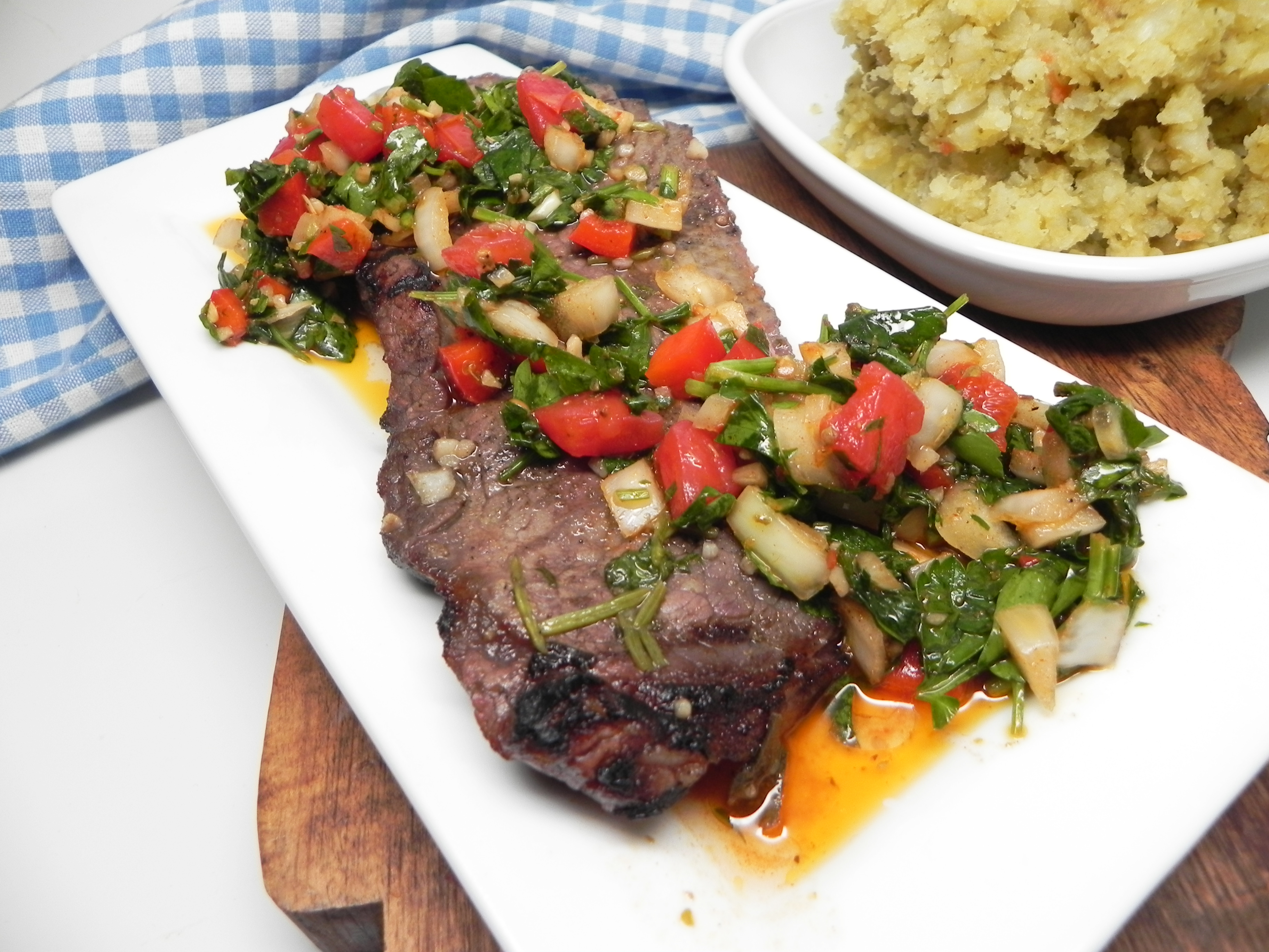 Argentinian Steak with Red Chimichurri