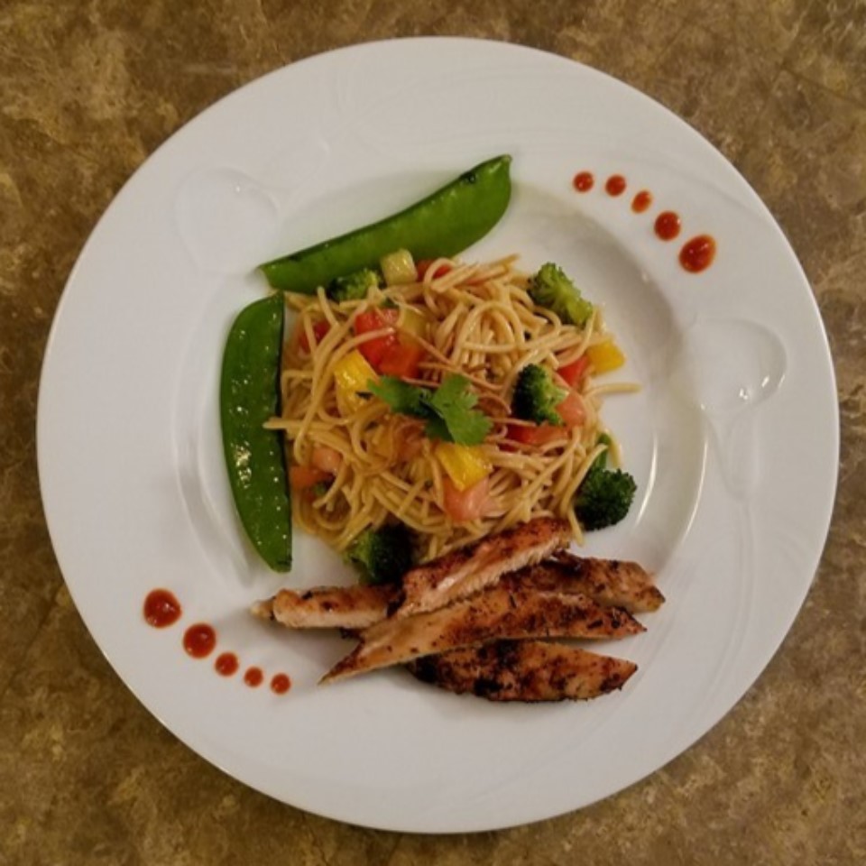 Asian-Inspired Chilled Pasta Salad with Chicken
