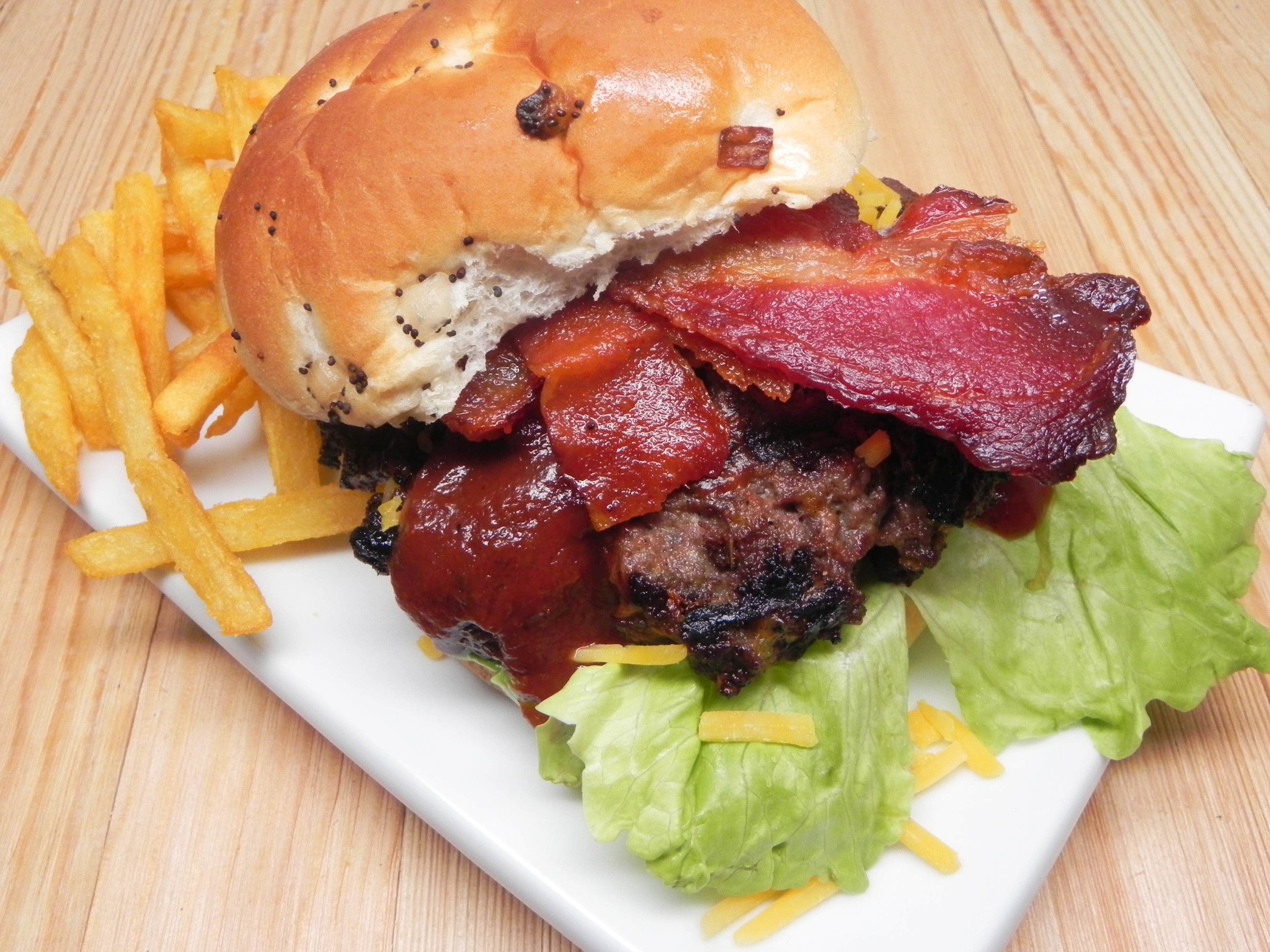 Bacon-Cheddar Bison Burgers