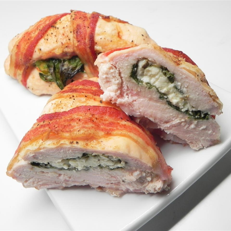 Bacon Wrapped Turkey Breast Stuffed with Spinach and Feta