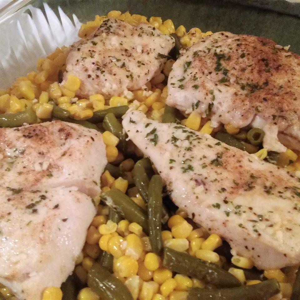 Baked Chicken and Corn