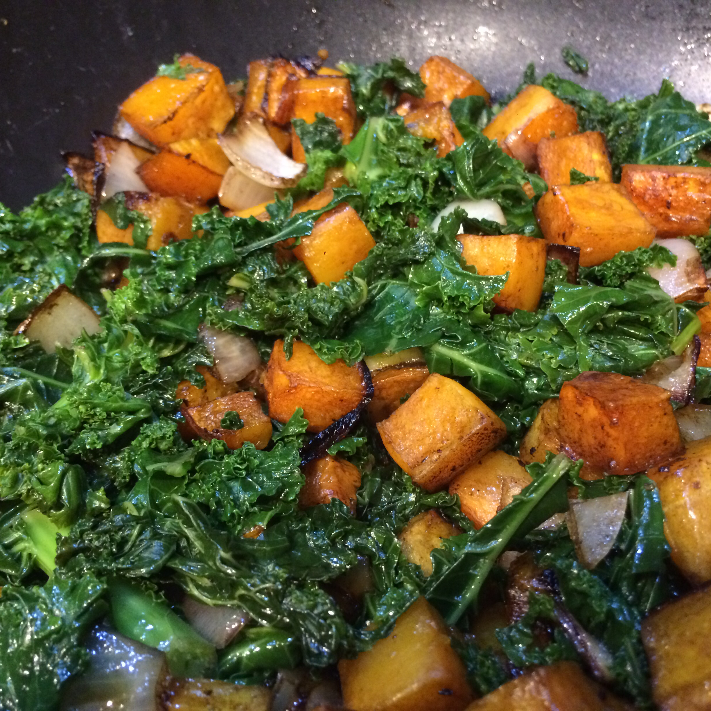 Balsamic Butternut Squash with Kale