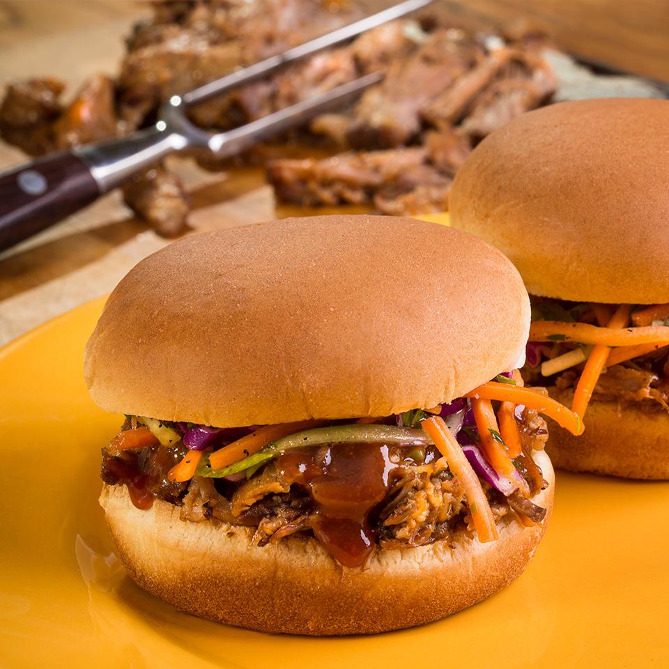 Barbecued Pulled Pork with Sweet & Sour Slaw