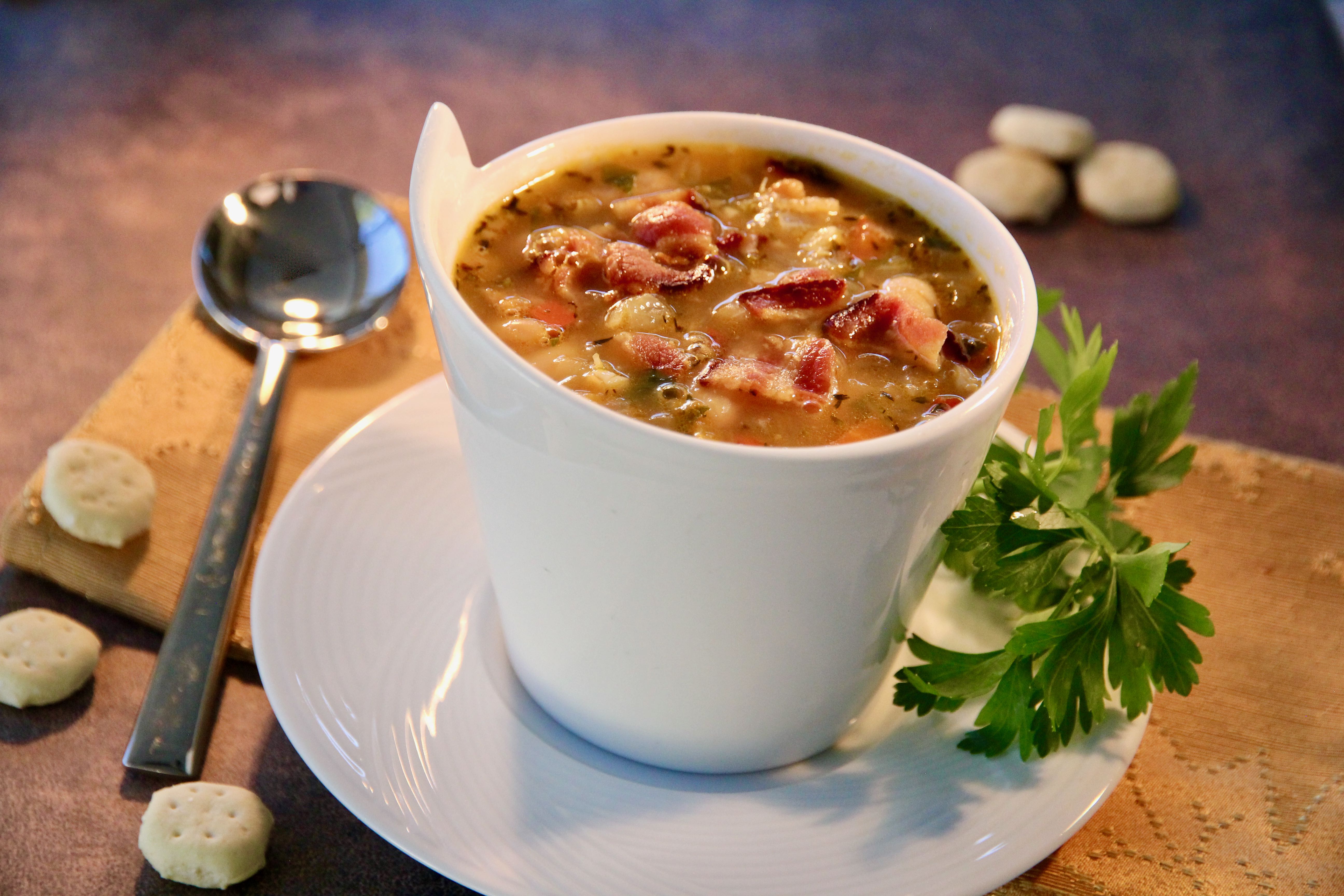Bean, Bacon and Pepper Soup
