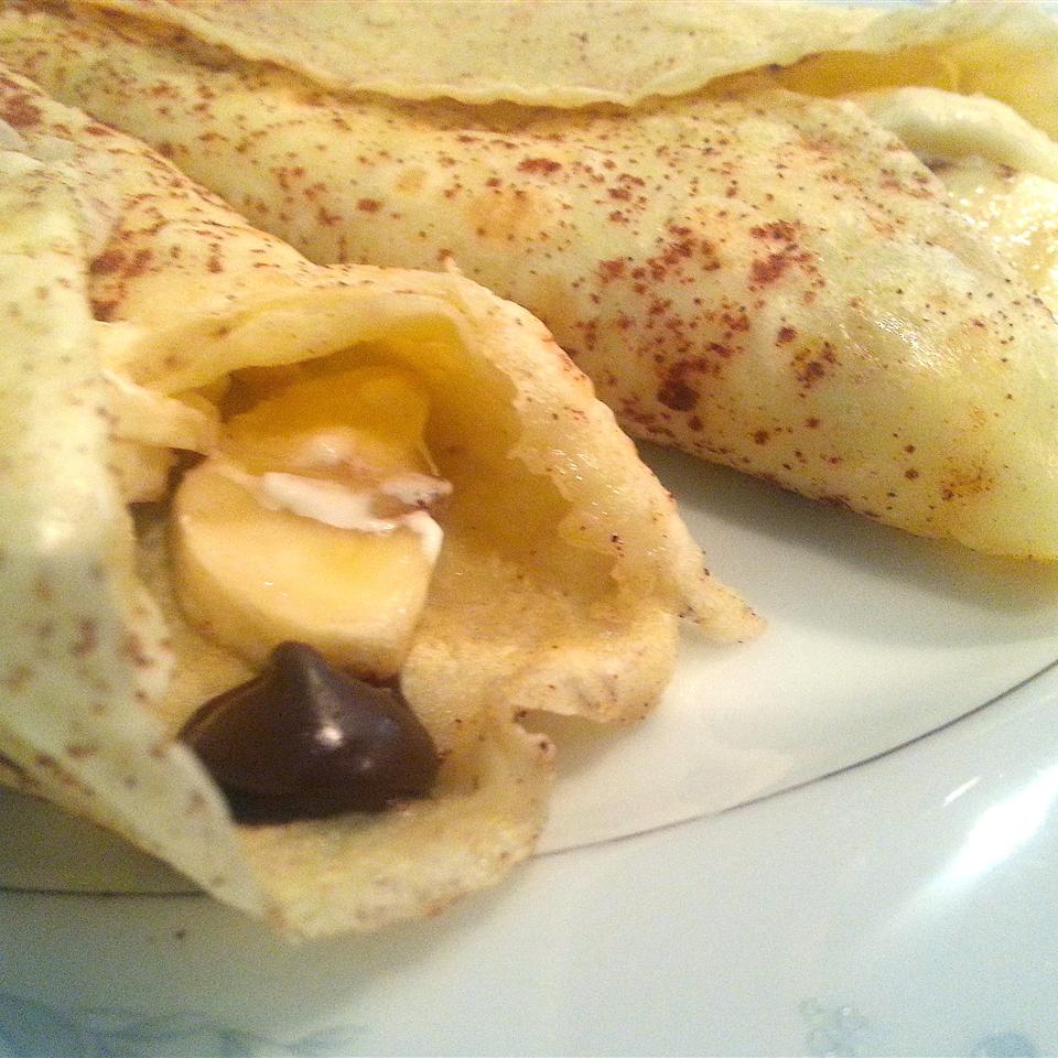 Beer Batter Crepes with Banana Cream Cheese Filling