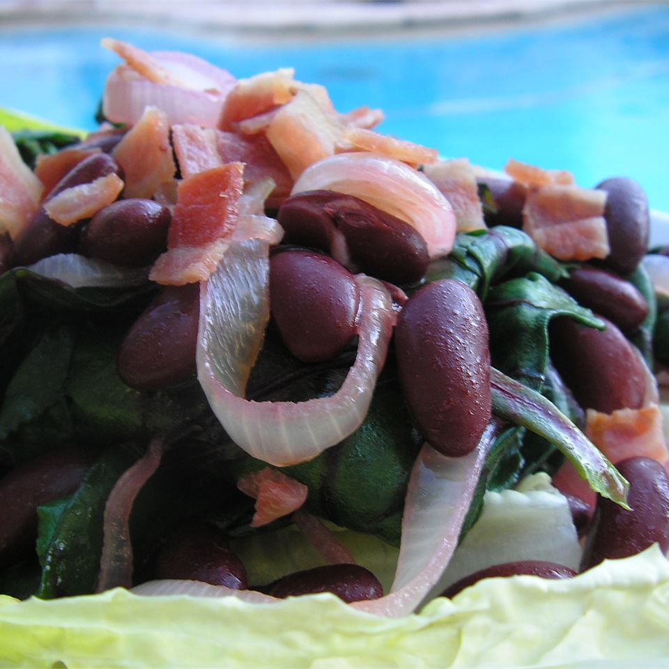 Beet Greens and Baby Spinach with Red Kidney Beans