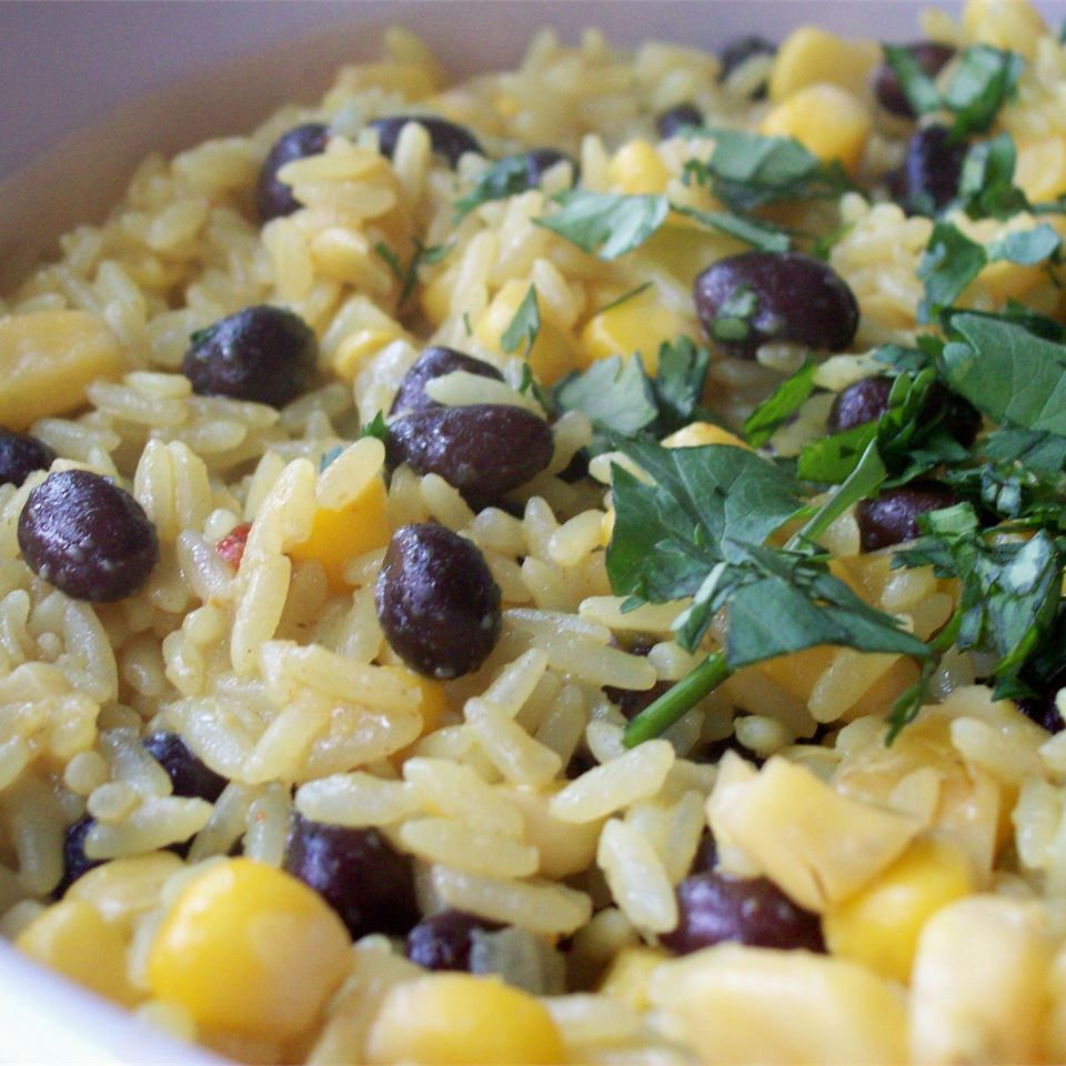 Black Beans, Corn, and Yellow Rice