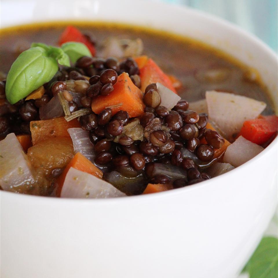 Black Lentil Veggie Soup