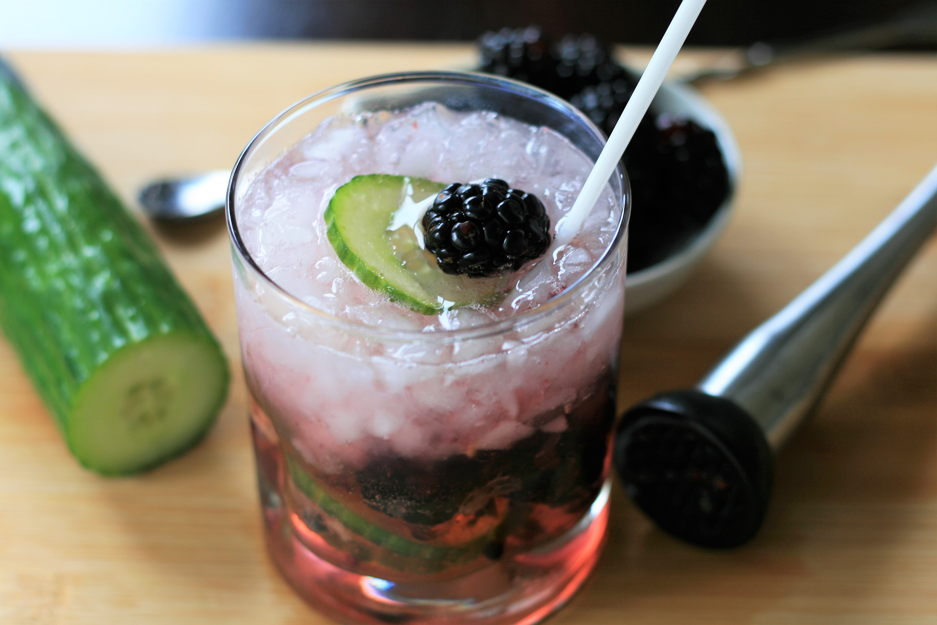 Blackberry-Cucumber Vodka Tonic