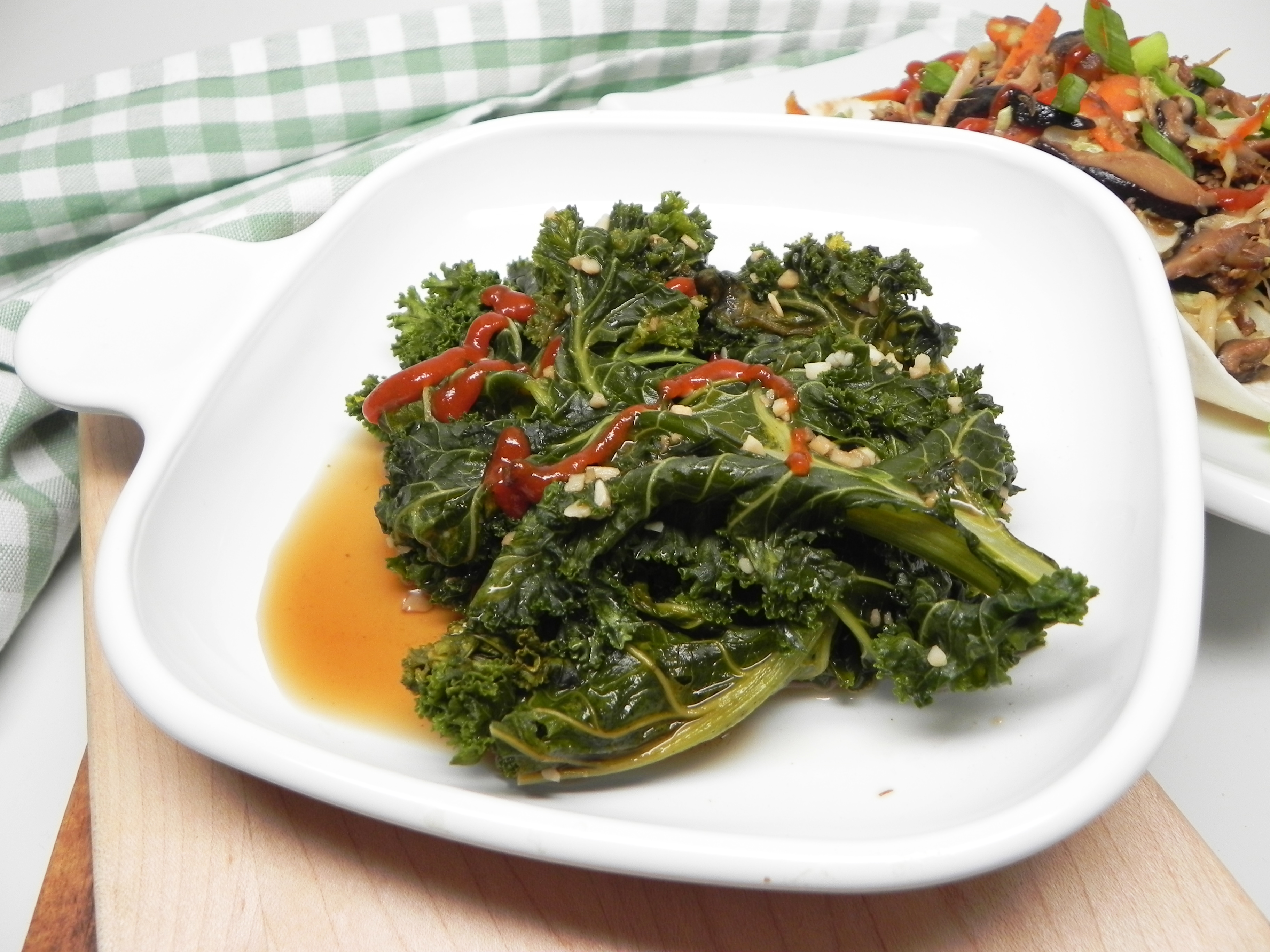 Braised Asian Kale in the Slow Cooker