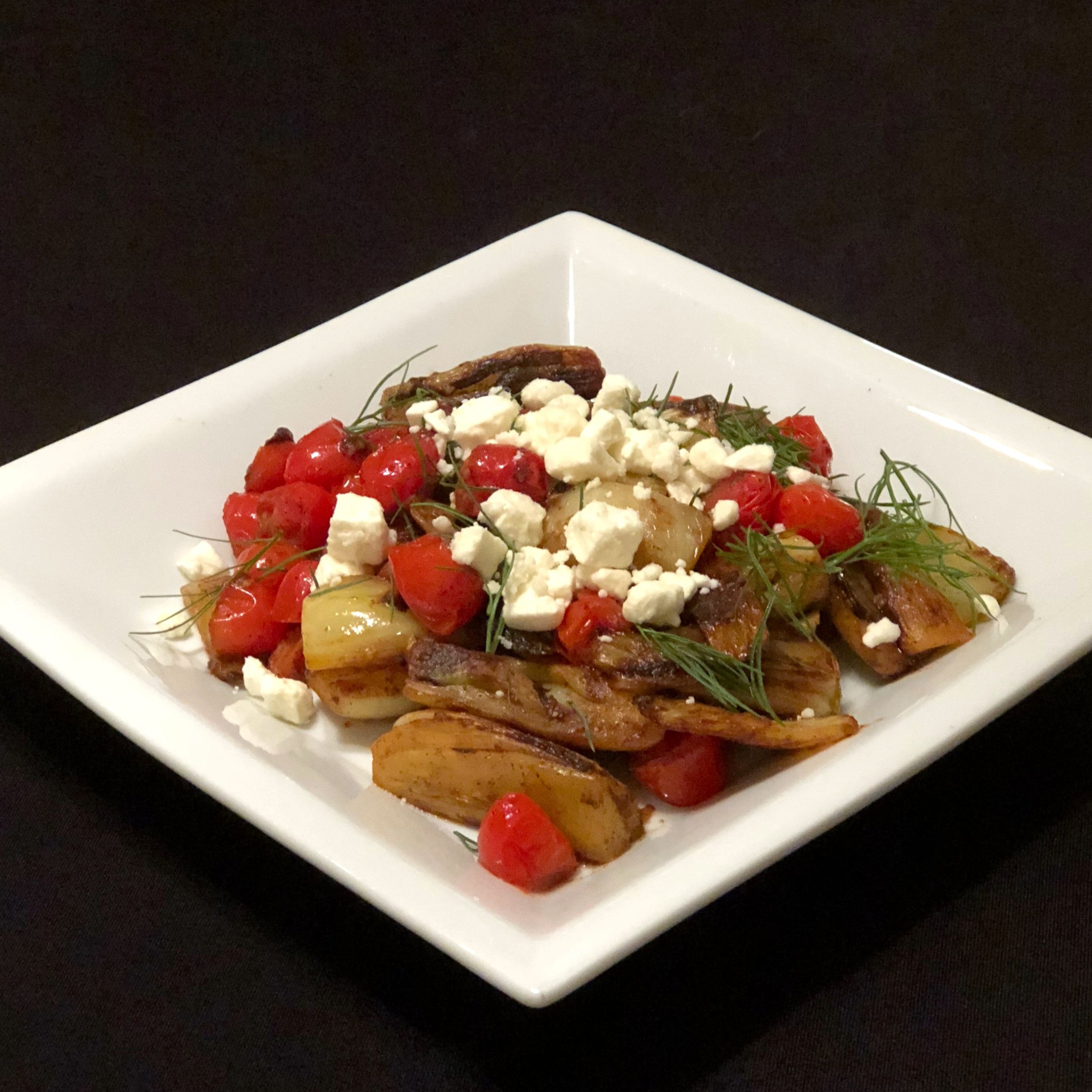 Braised Fennel with Tomatoes and Feta