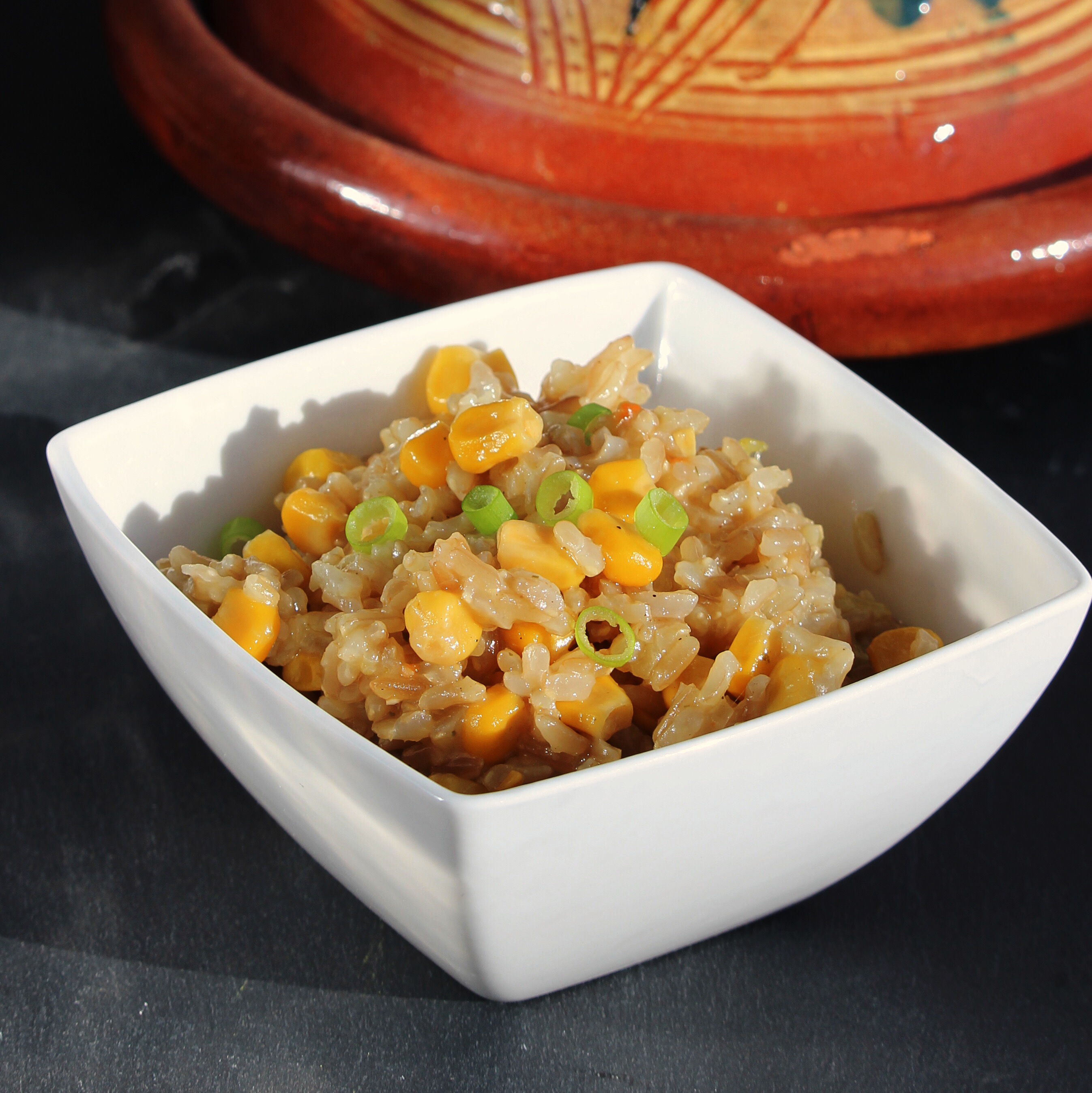 Brown Rice Pilaf with Onions and Corn