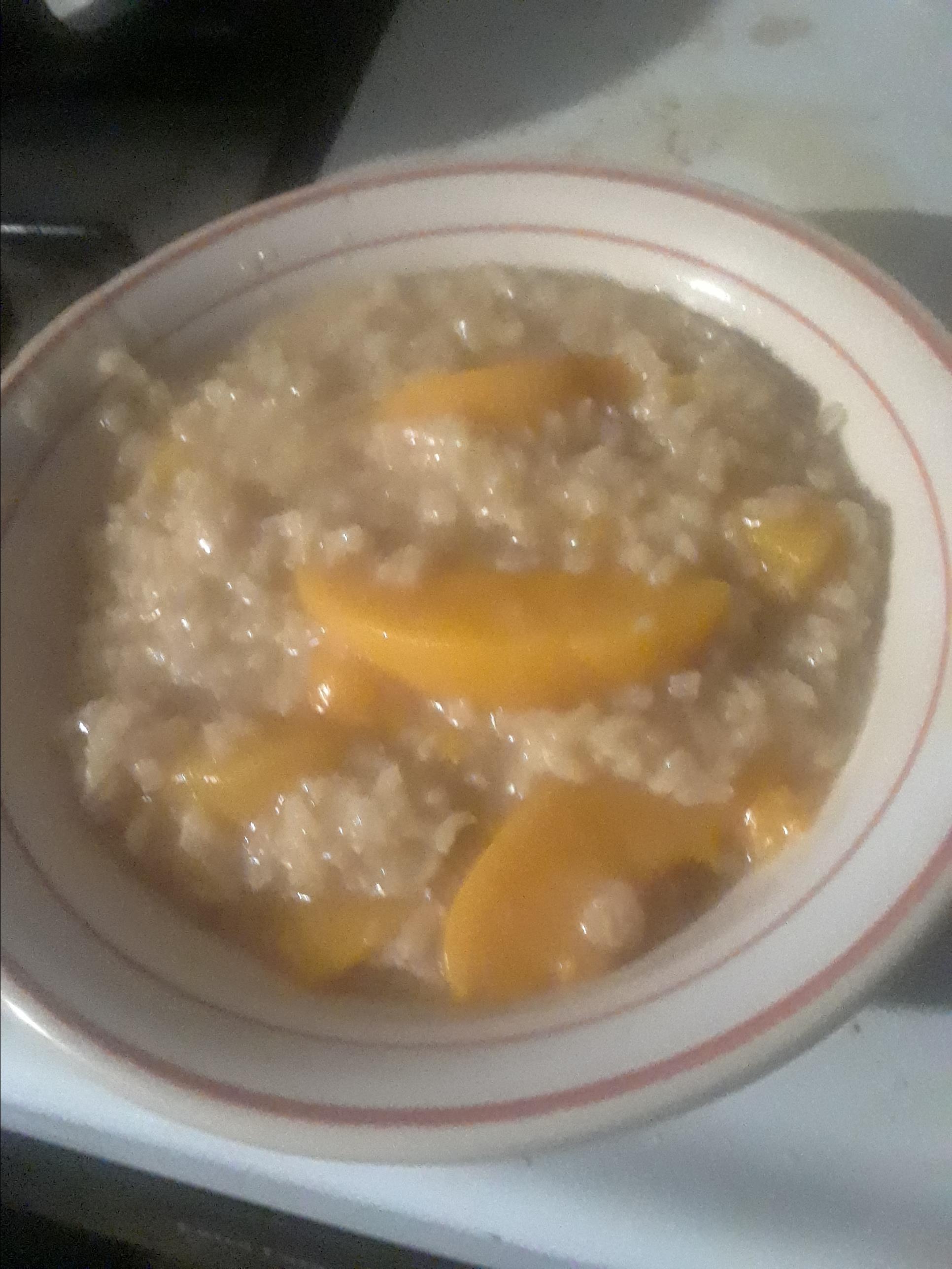 Brown Rice Pudding with Peaches
