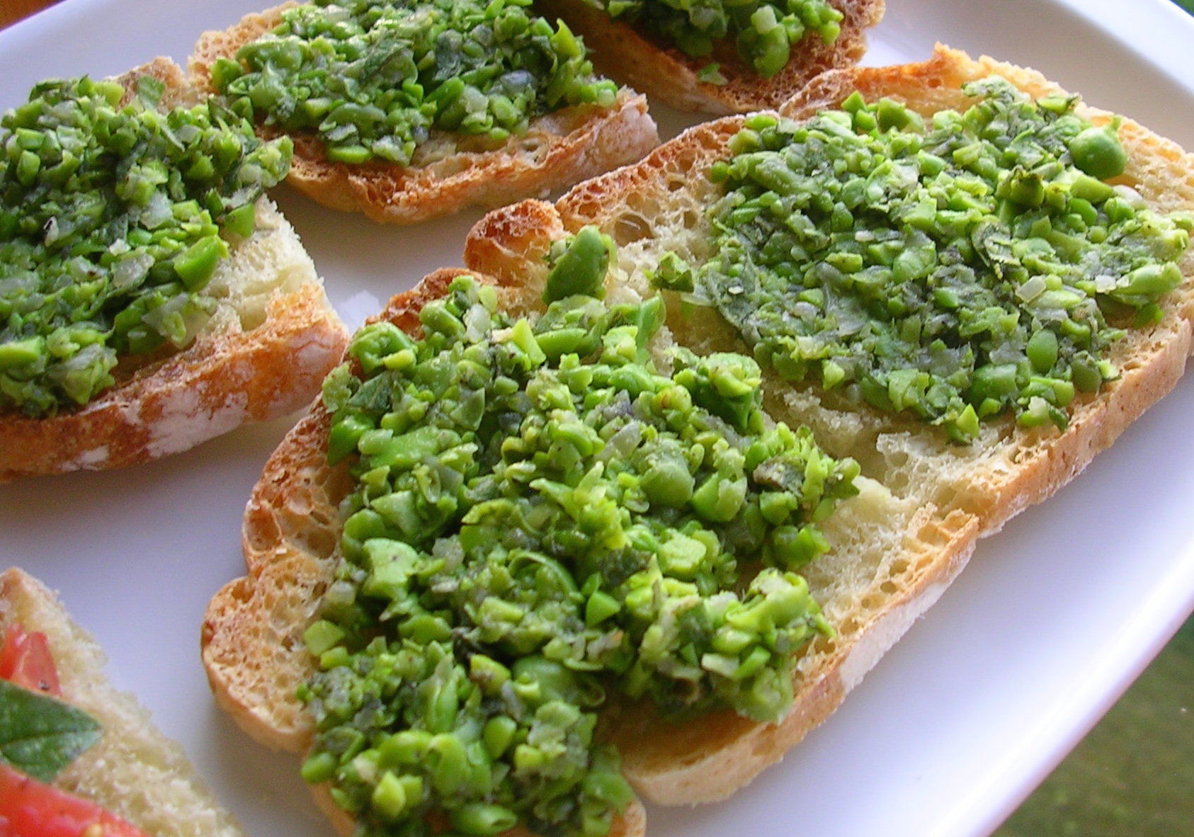 Bruschetta with Peas and Mint