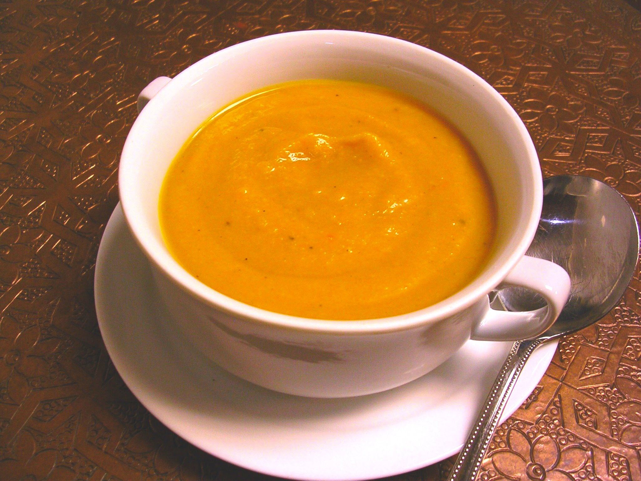Butternut Squash Soup with Persimmon