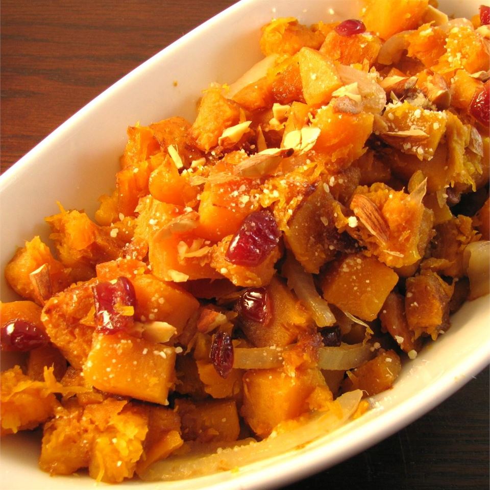 Butternut Squash With Cranberries and Almonds