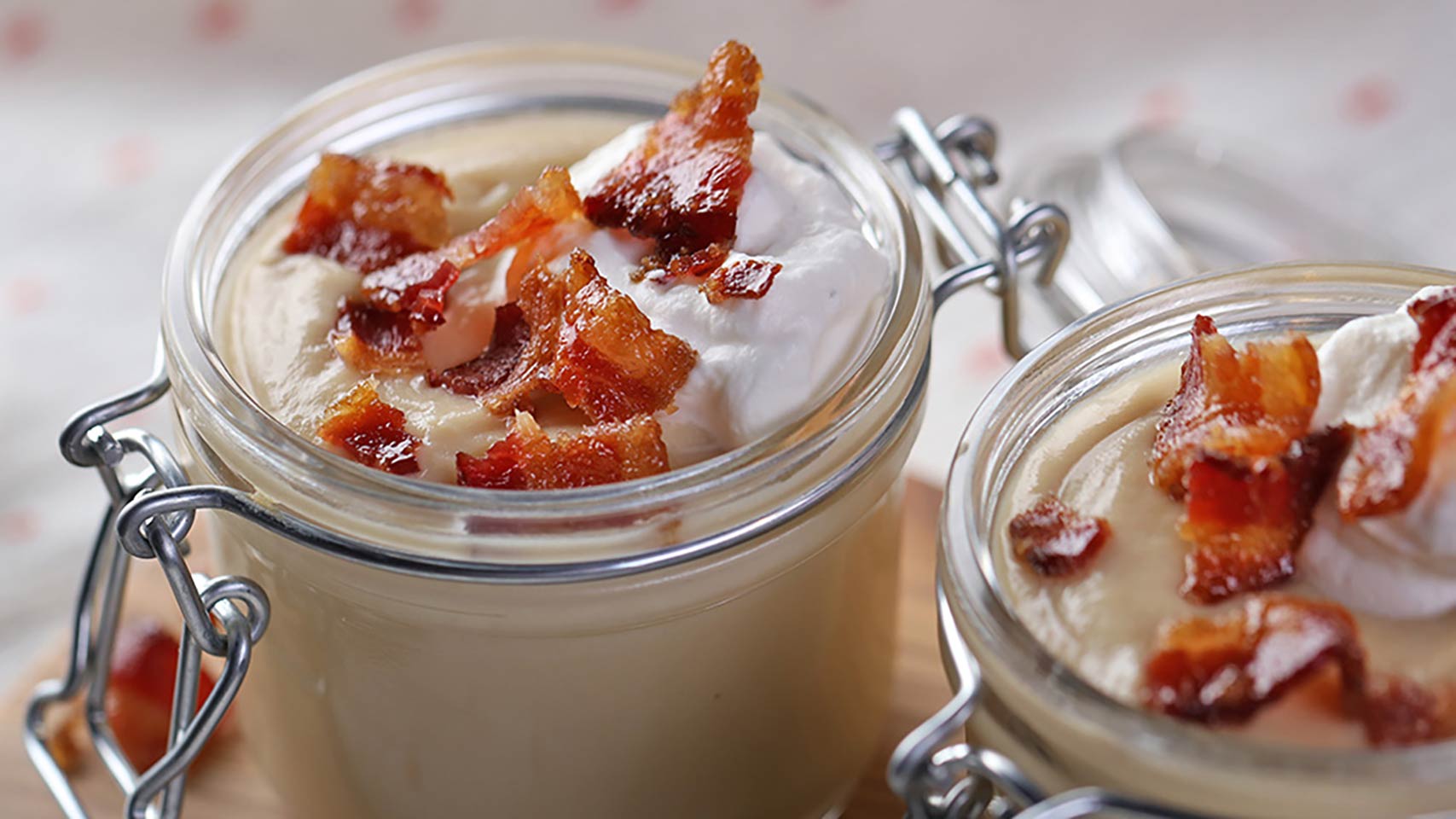 Butterscotch Pudding with Candied Bacon