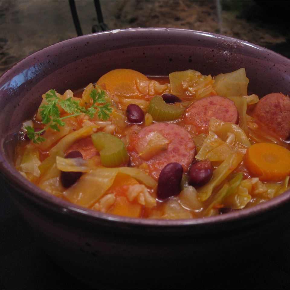 Cabbage and Smoked Sausage Soup