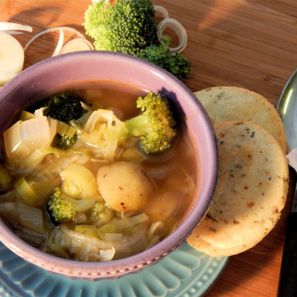 Cabbage, Leek, and Broccoli Soup