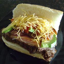 Carne Asada Steak Sandwich with Avocado Salad