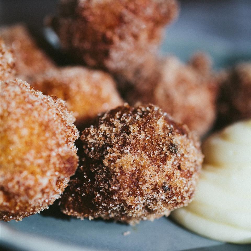 Carrot Cake Donut Holes with Cream Cheese Dip