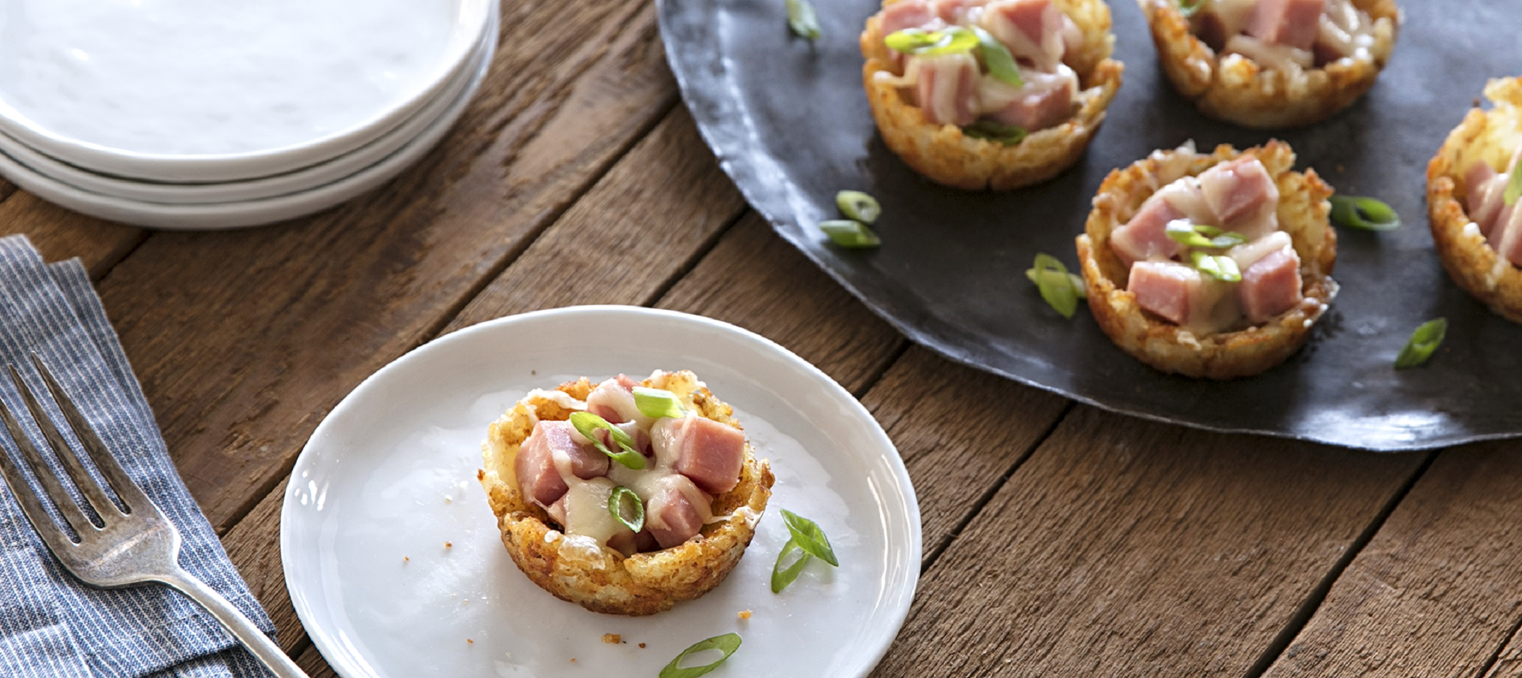 Cheesy Ham and Tot Cups
