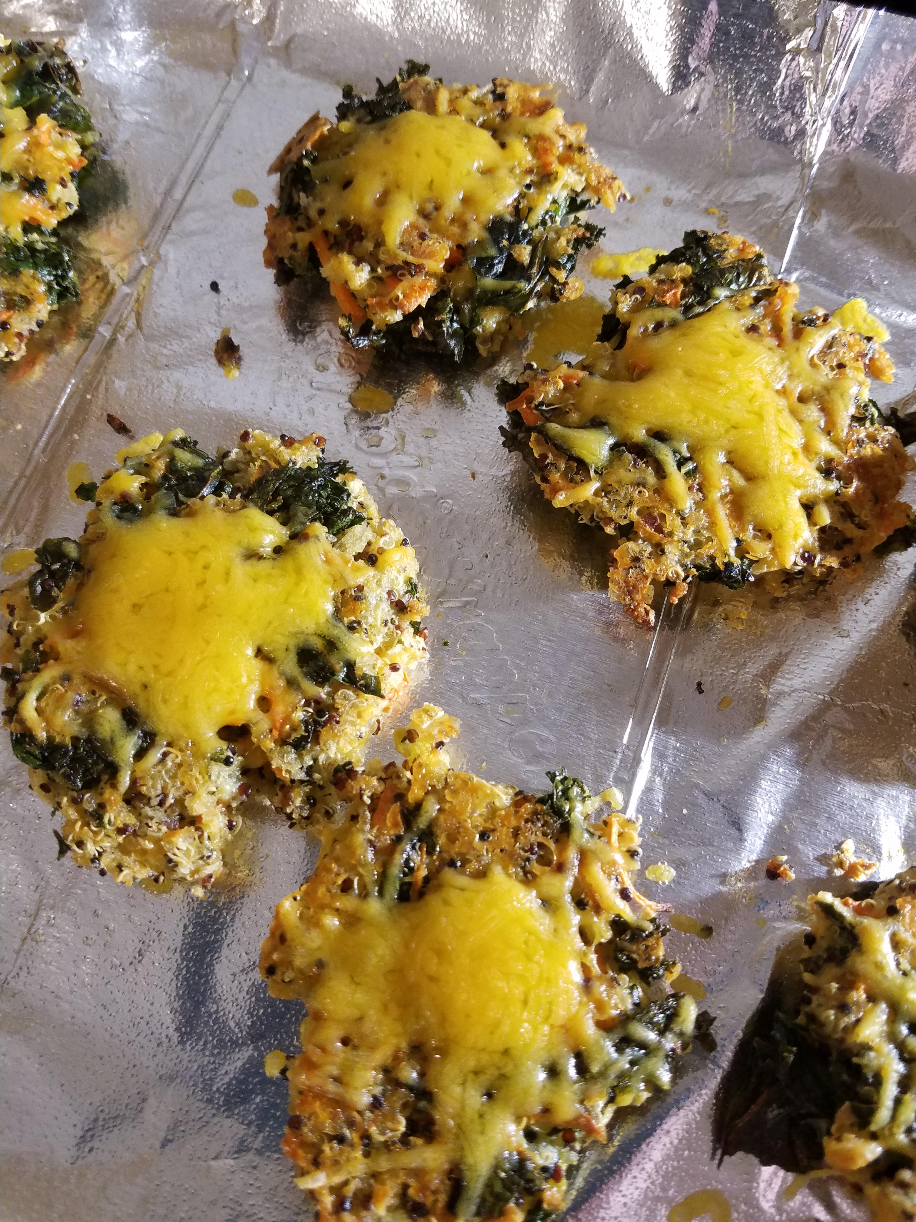 Cheesy Quinoa Patties with Kale and Spinach