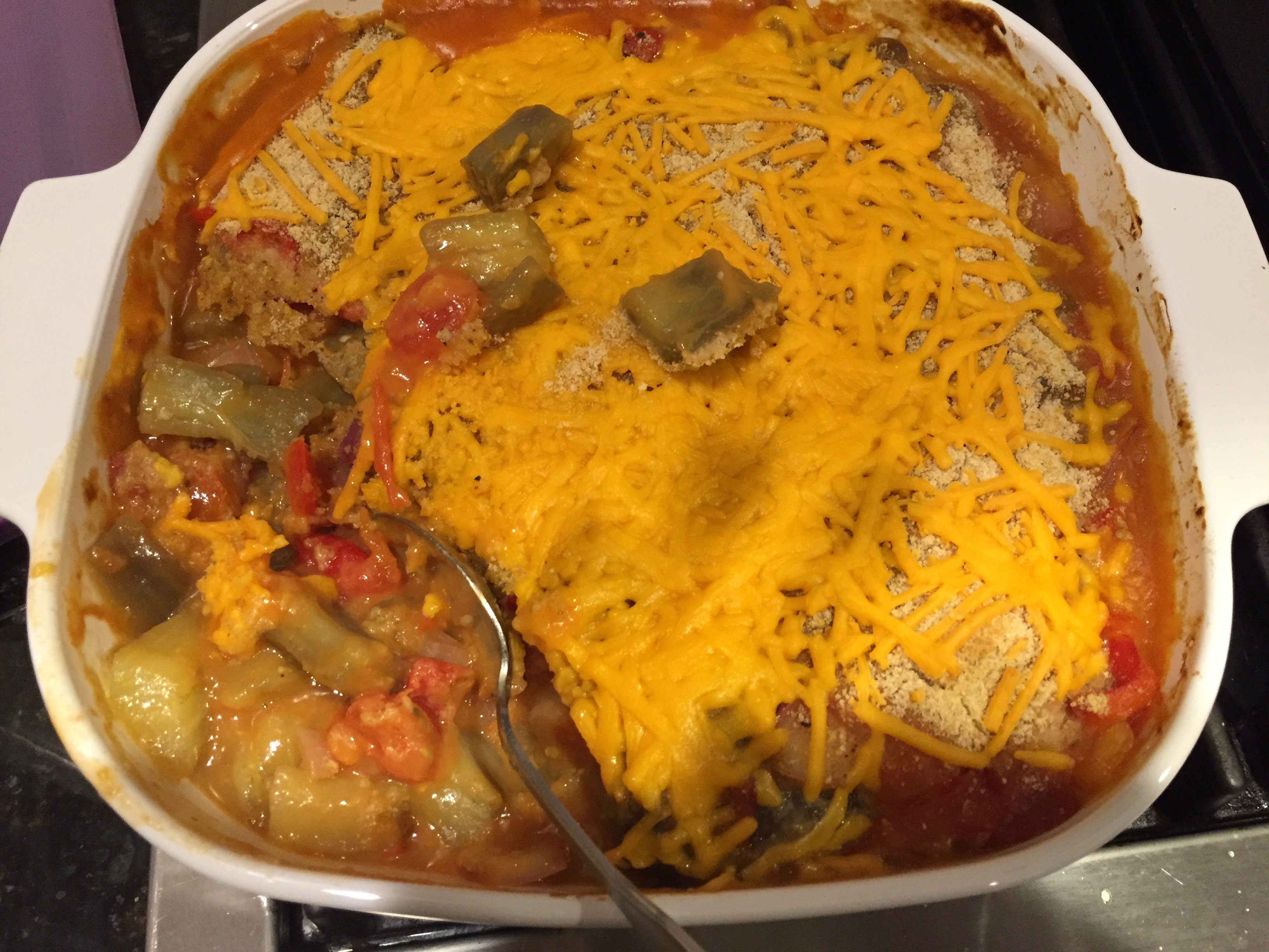 Cheesy Vegetable Casserole with Eggplant