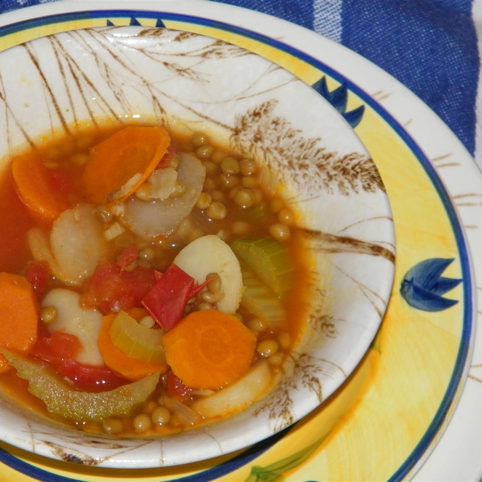 Chestnut, Lentils and Vegetable Stew