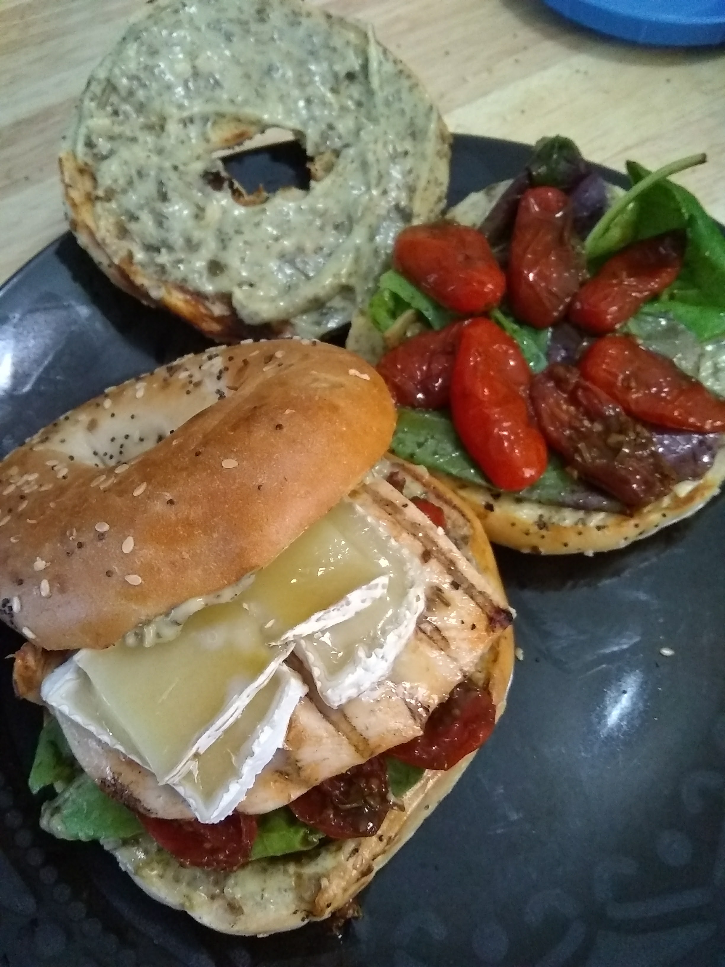 Chicken and Brie Sandwiches with Roasted Cherry Tomatoes
