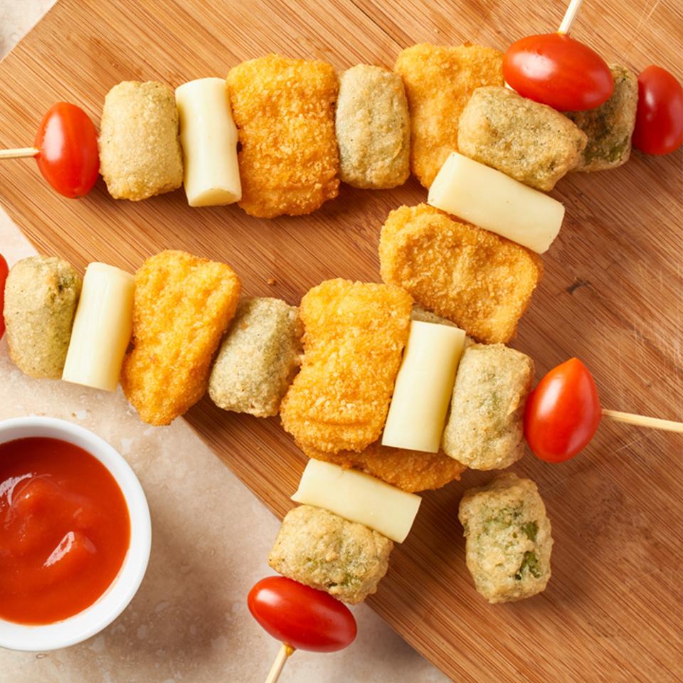 Chicken and Broccoli Tot Kabobs