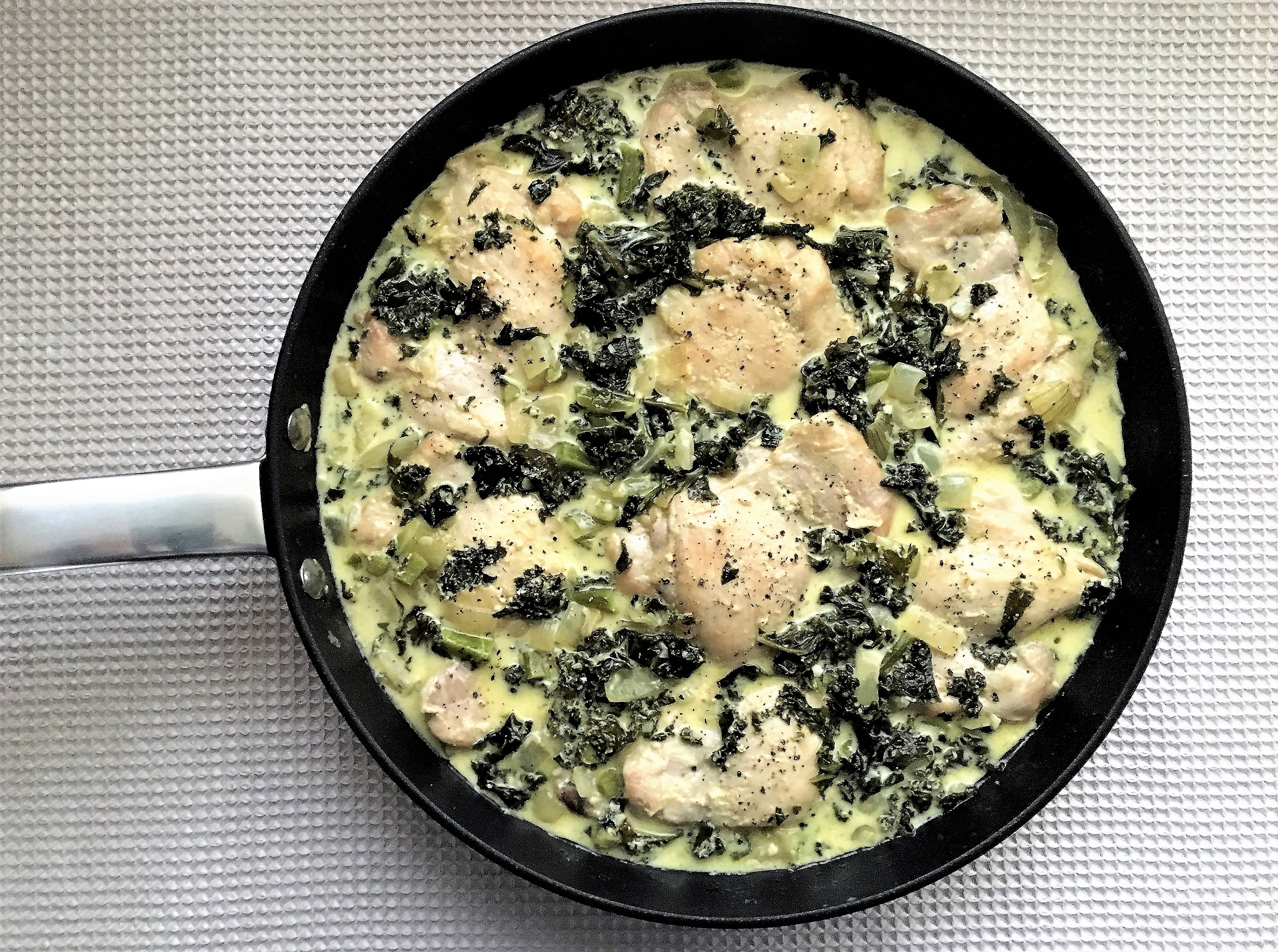 Chicken and Kale in Cream Sauce