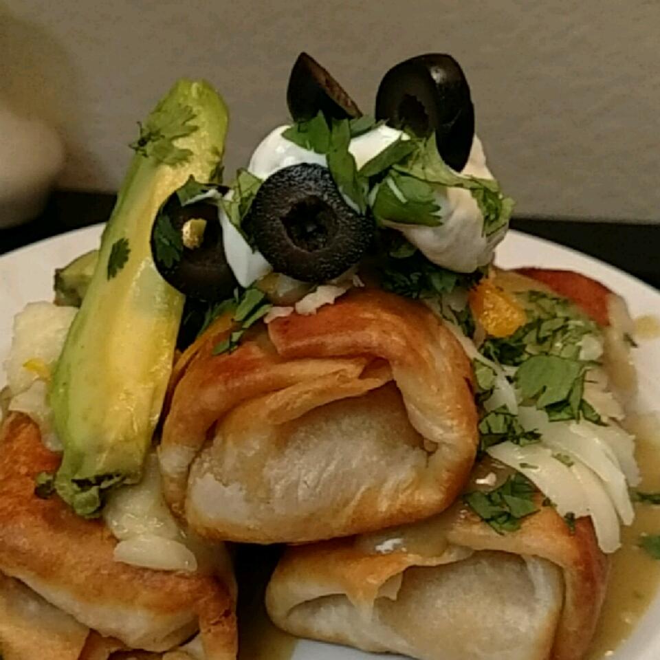 Chicken Chimichangas with Green Sauce