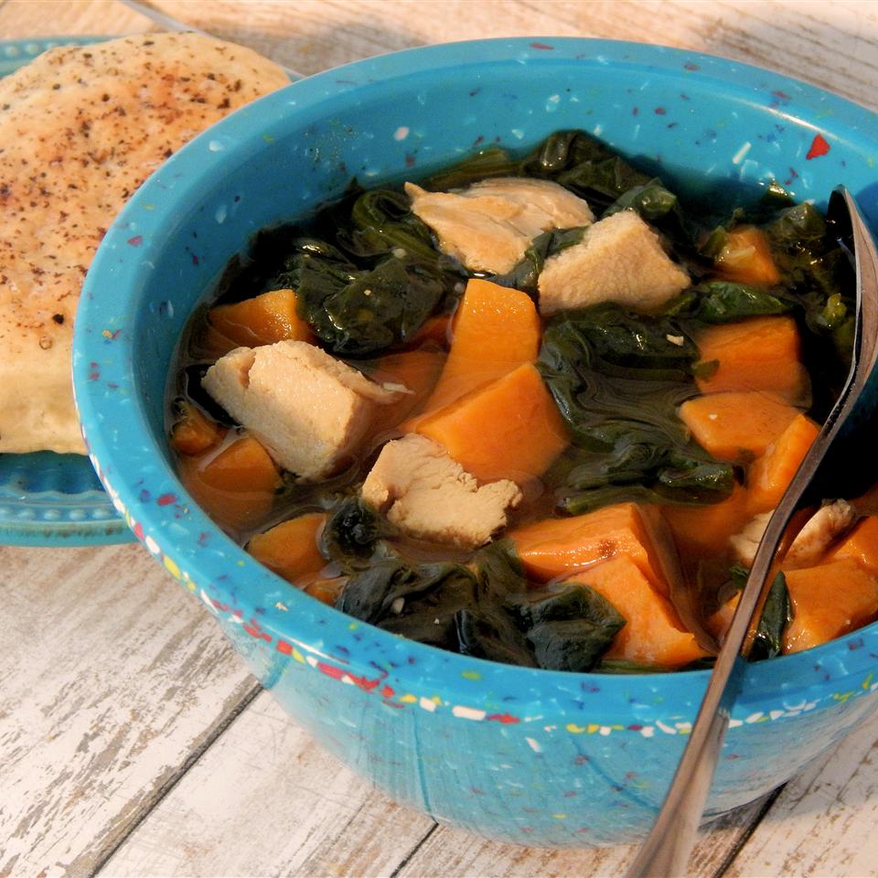 Chicken, Sweet Potato and Spinach Soup