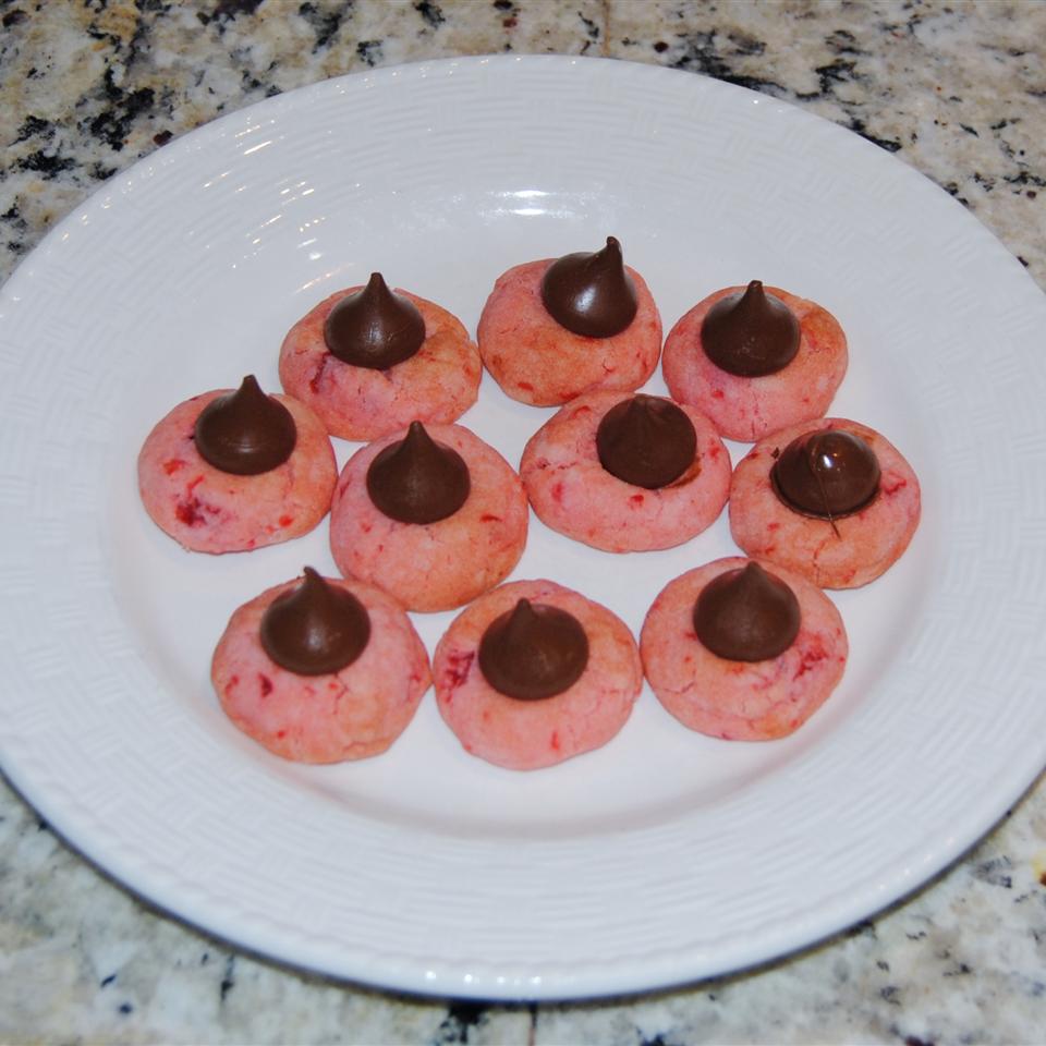 Chocolate Cherry Kiss Cookies
