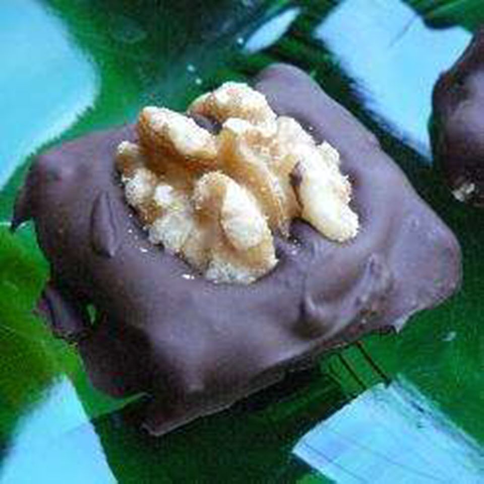 Chocolate-Covered Marzipan and Walnut Pralines