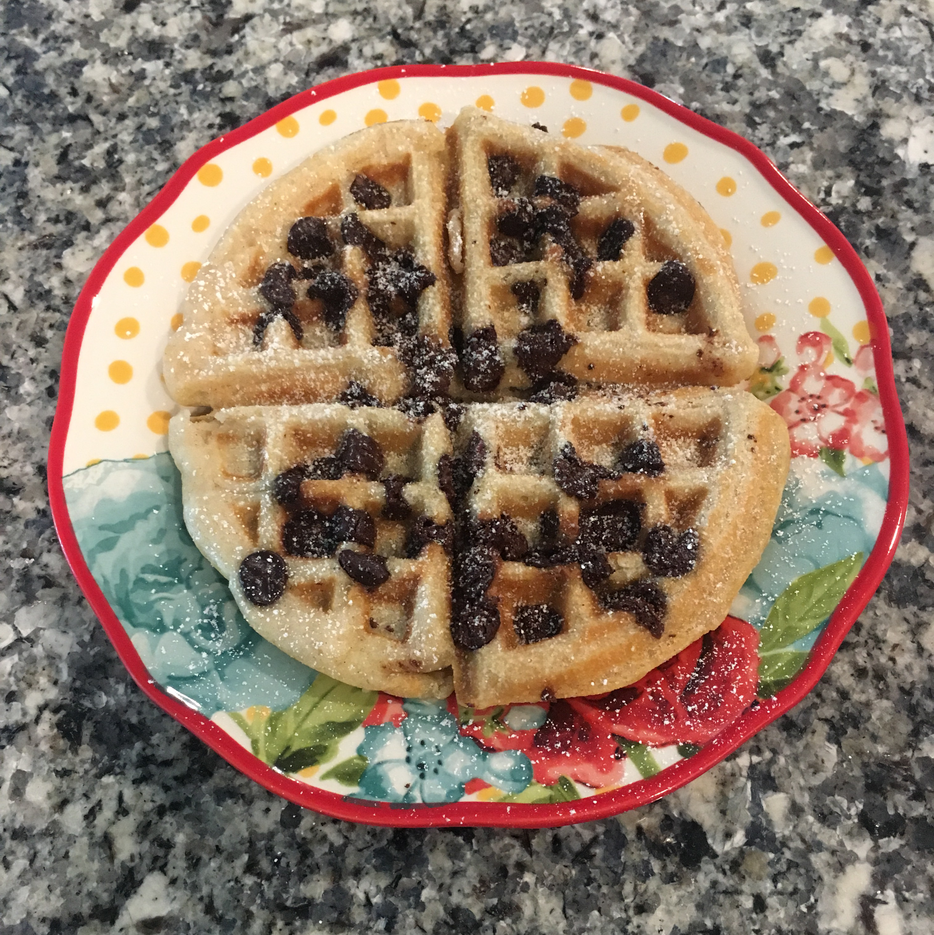 Coconut Chocolate Chip Waffles