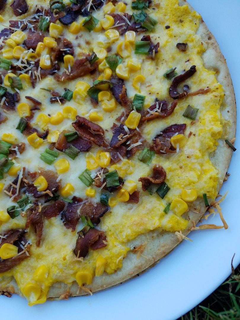 Corn and Bacon Pizza