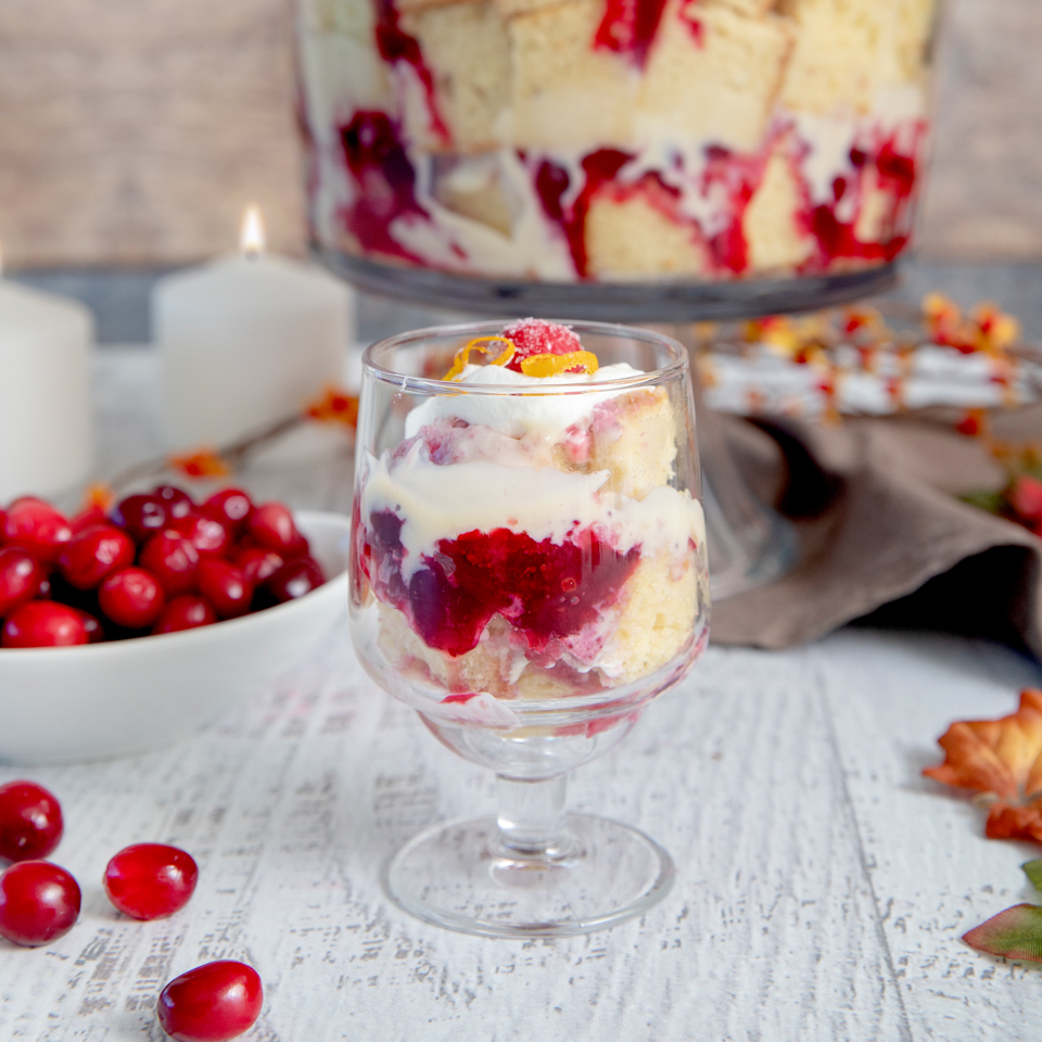 Cranberry Custard Trifle