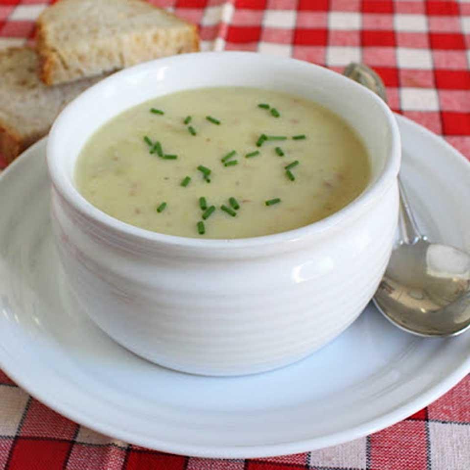 Cream of Green Garlic and Potato Soup