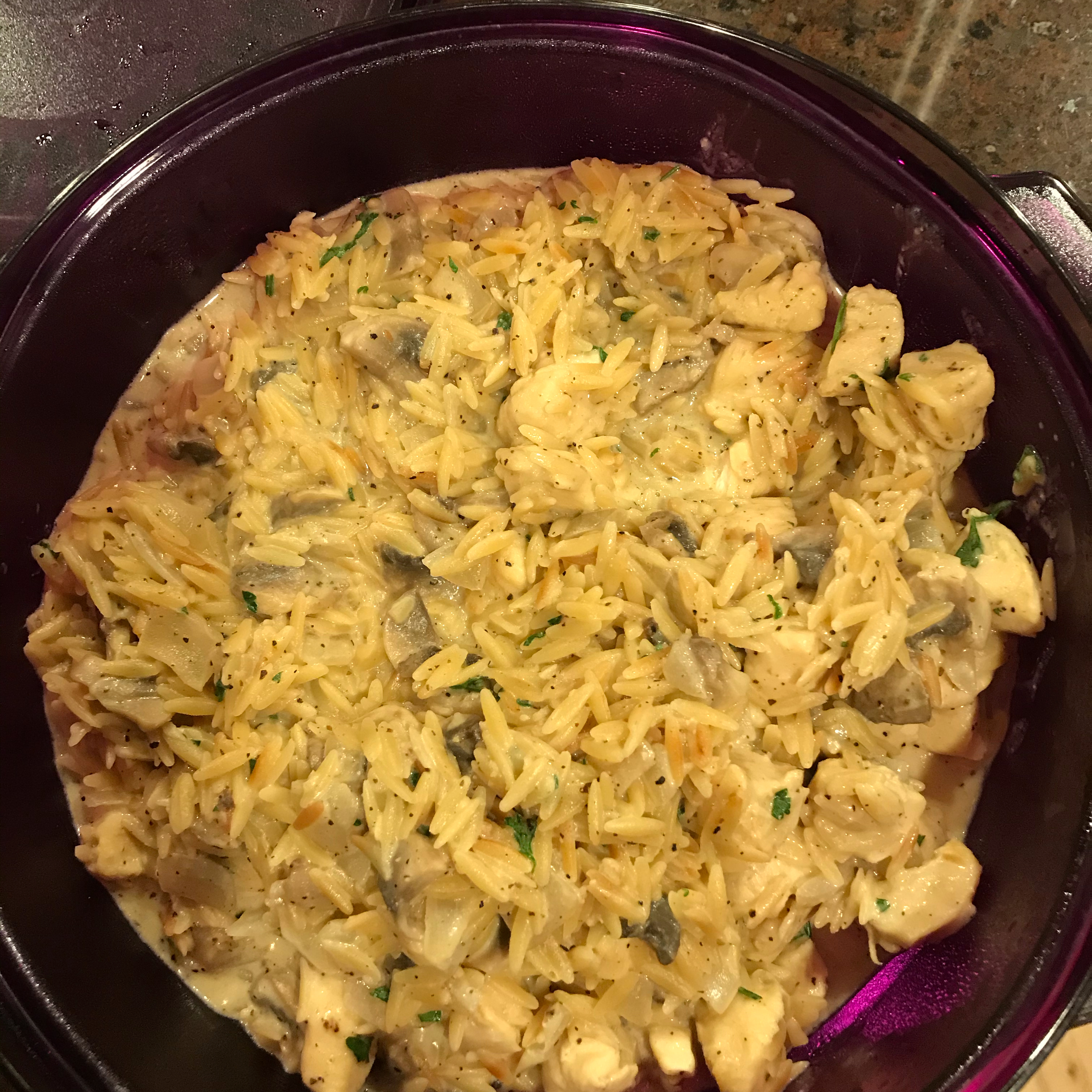 Creamy Boursin® Orzo with Chicken and Mushrooms