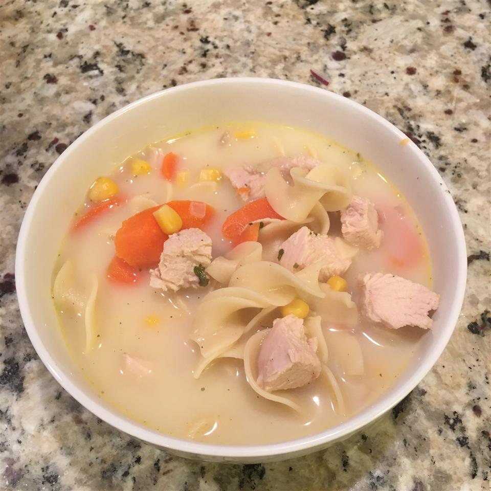 Creamy Chicken Egg Noodle Soup