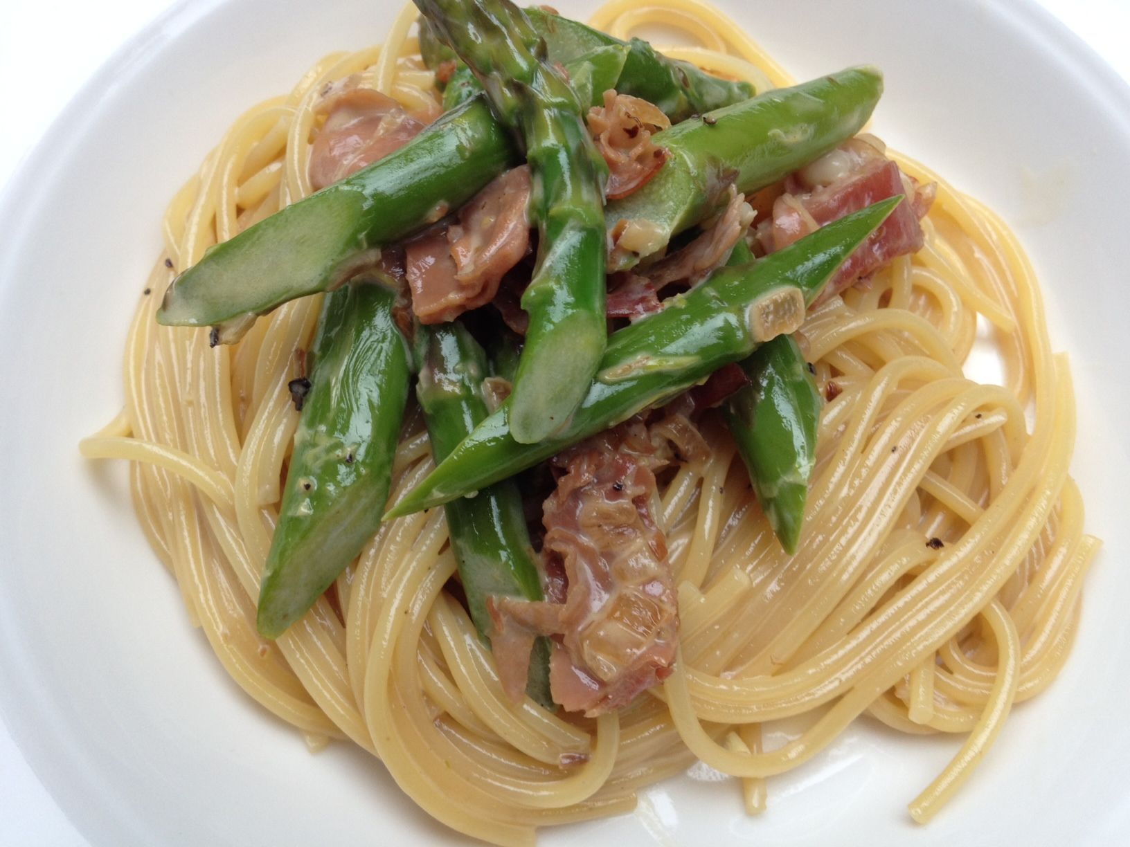 Creamy Pasta with Asparagus and Prosciutto