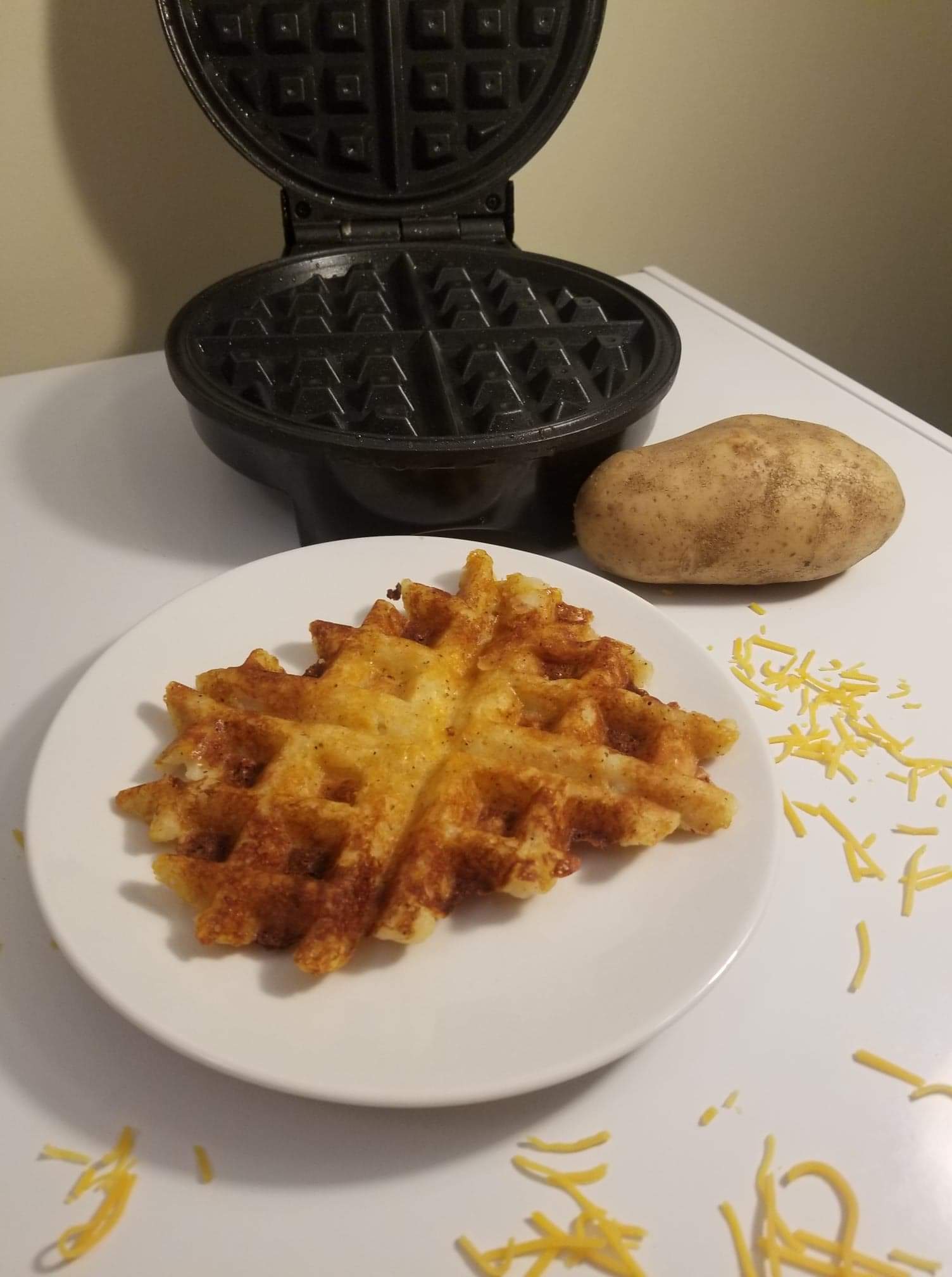 Crispy, Cheesy Potato Waffles